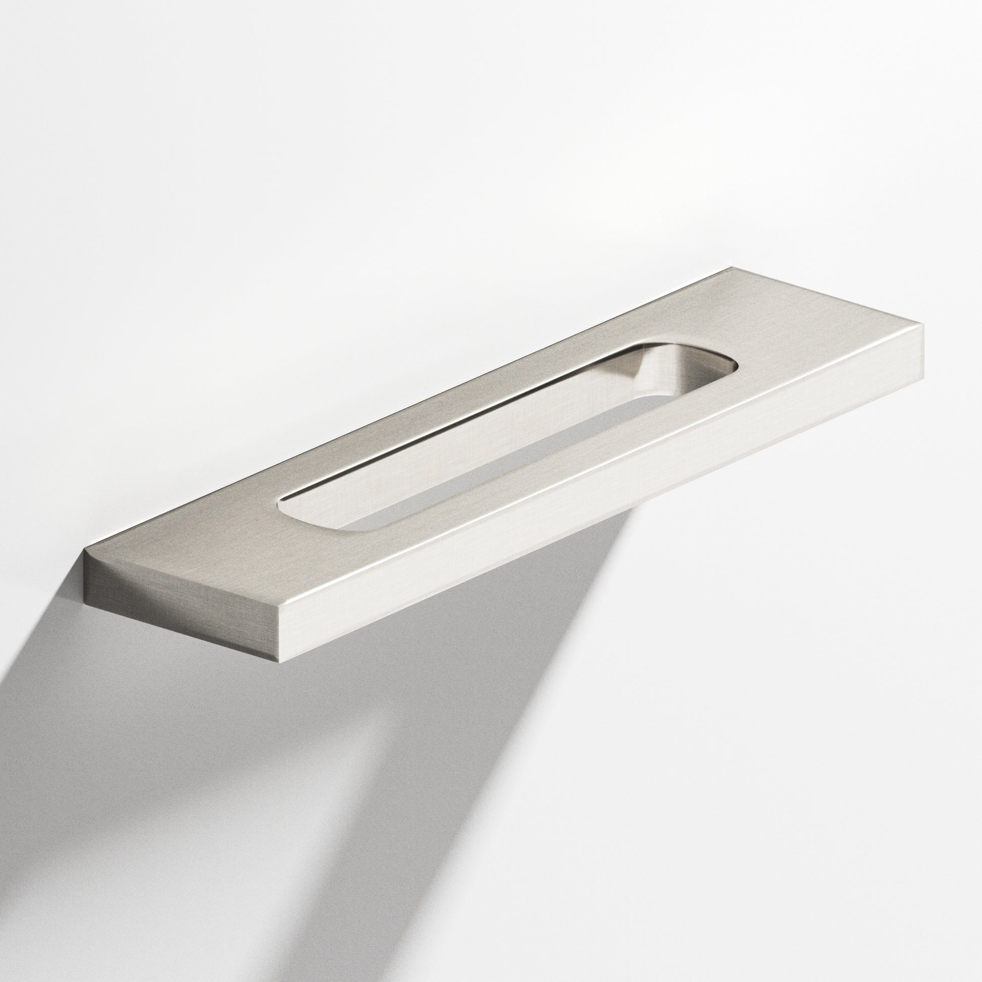 Colonial Bronze Series 718 4" Rectangular Cabinet Pull With Center Cutout Satin Nickel / 4"