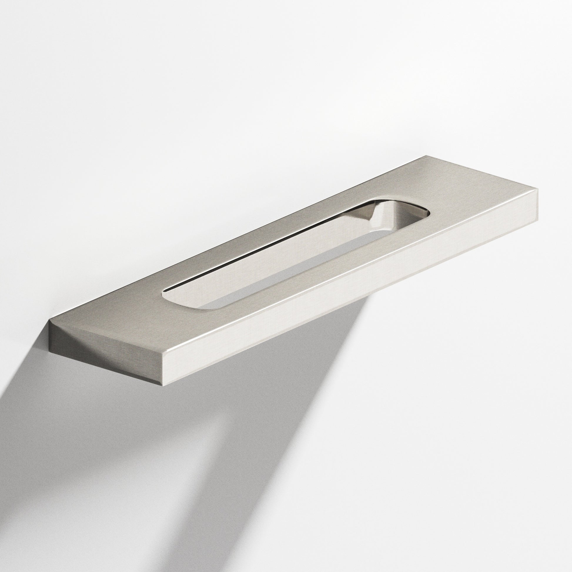 Colonial Bronze Series 718 6" Rectangular Cabinet Pull With Center Cutout Nickel Stainless / 6"