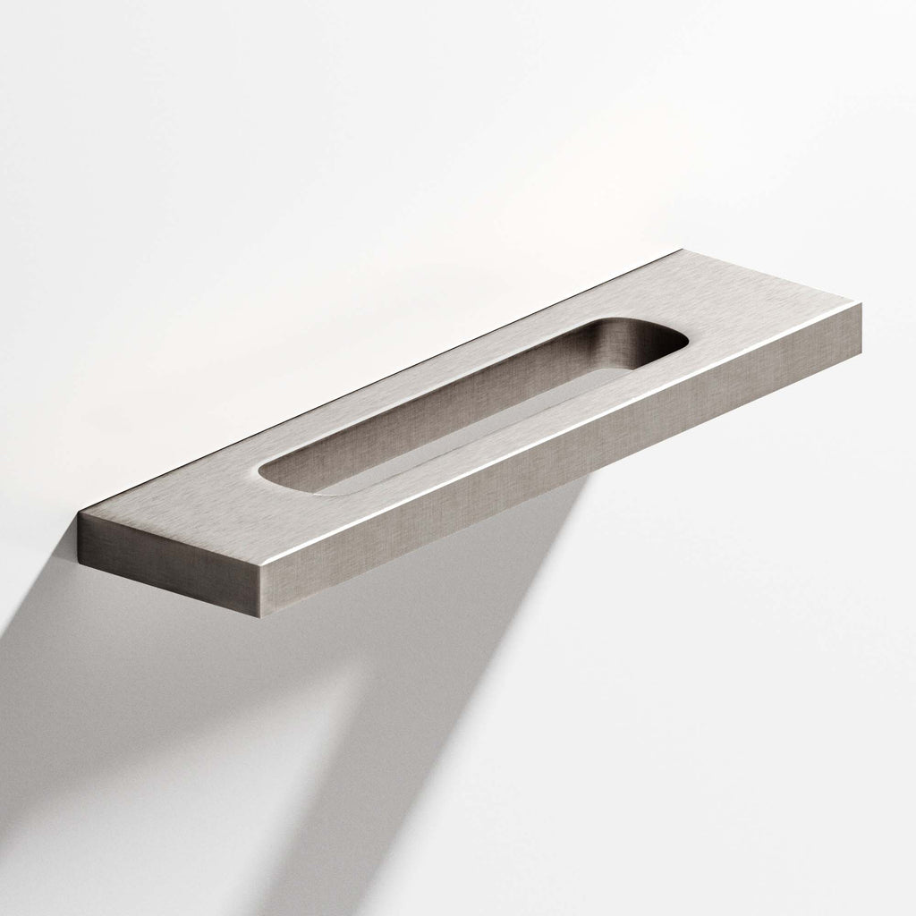 Colonial Bronze Series 718 4" Rectangular Cabinet Pull With Center Cutout Matte Satin Nickel / 4"