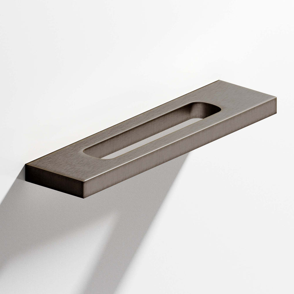 Colonial Bronze Series 718 3" Rectangular Cabinet Pull With Center Cutout Pewter / 3"