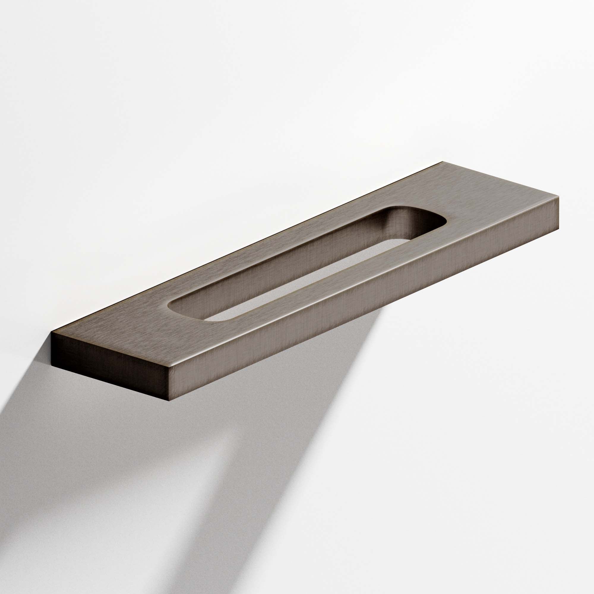 Colonial Bronze Series 718 6" Rectangular Cabinet Pull With Center Cutout Pewter / 6"