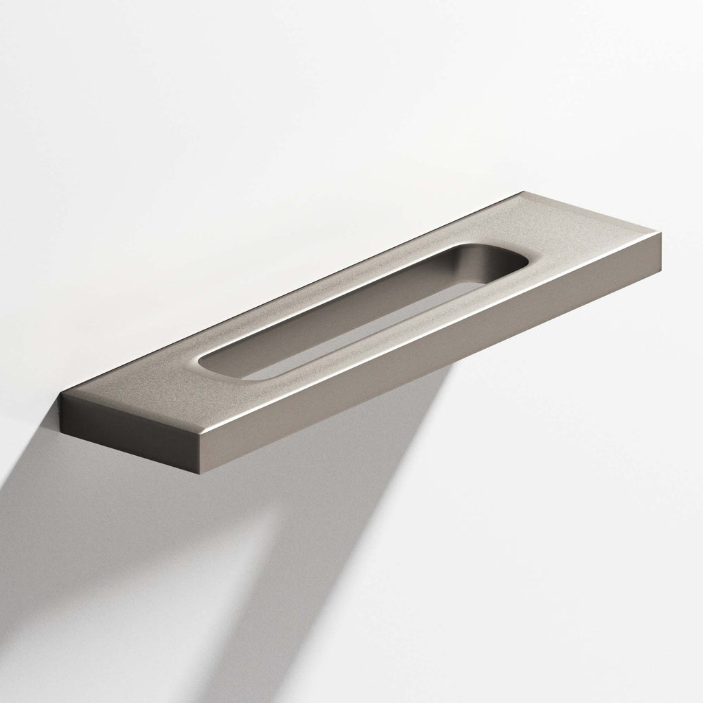 Colonial Bronze Series 718 6" Rectangular Cabinet Pull With Center Cutout Matte Pewter / 6"