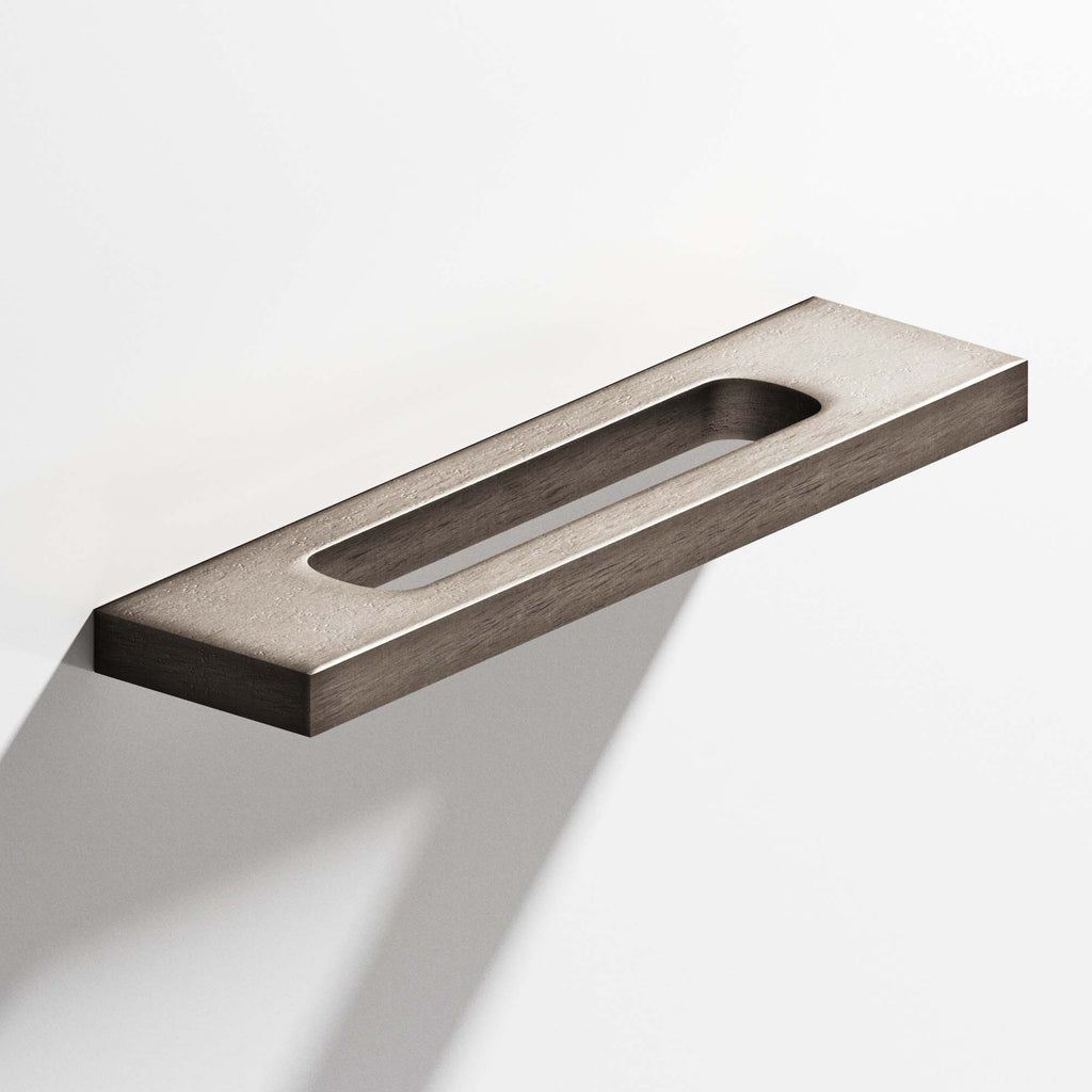 Colonial Bronze Series 718 6" Rectangular Cabinet Pull With Center Cutout Distressed Pewter / 6"