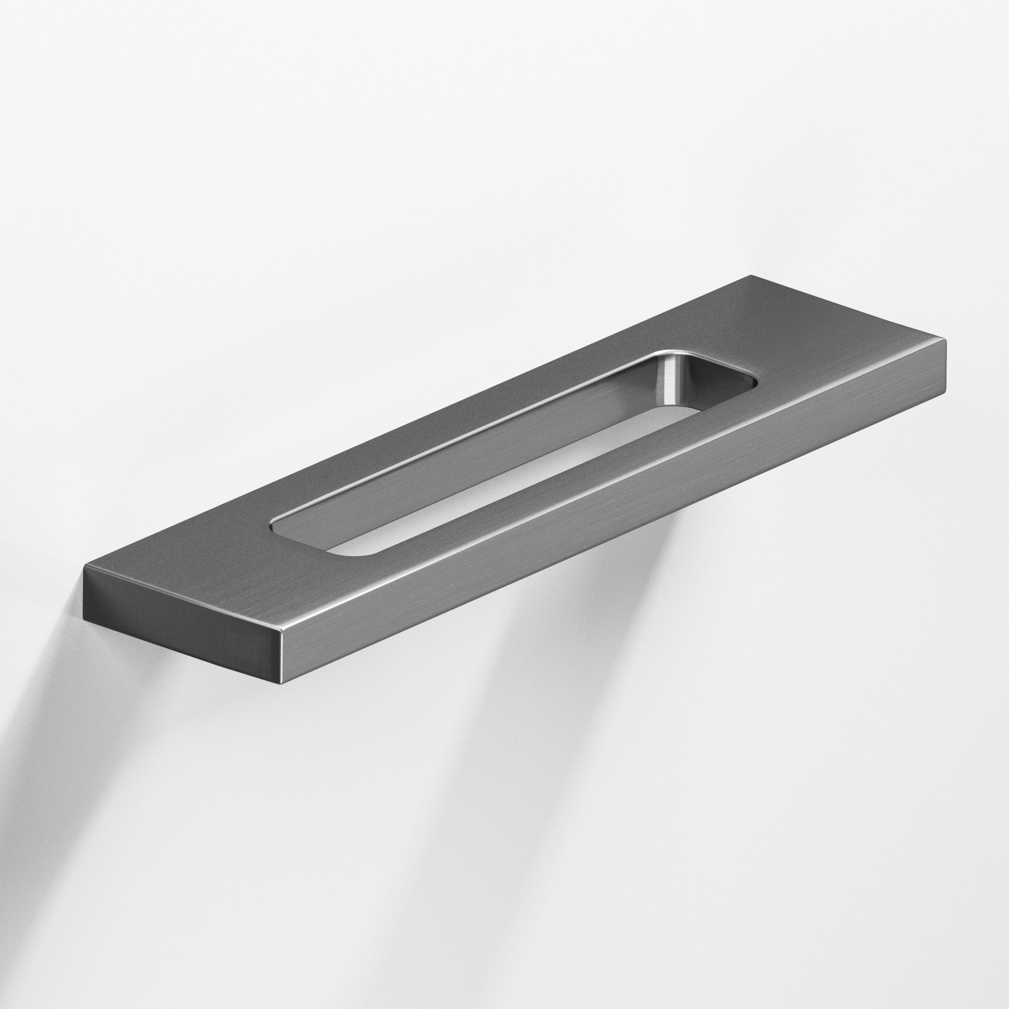 Colonial Bronze Series 718 8" Rectangular Cabinet Pull With Center Cutout Graphite / 8"