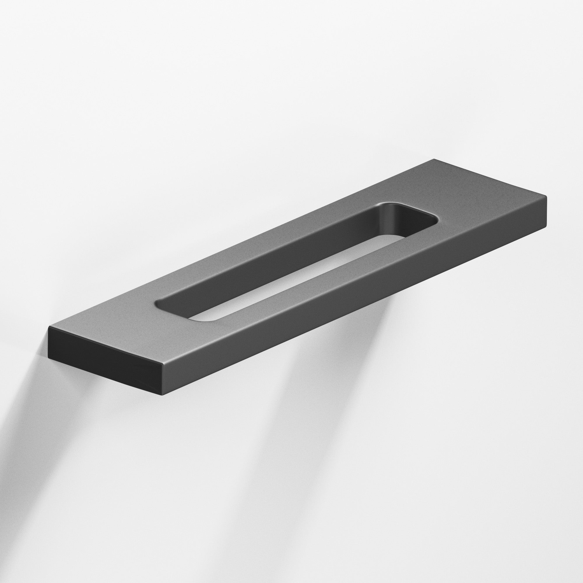 Colonial Bronze Series 718 8" Rectangular Cabinet Pull With Center Cutout Matte Graphite / 8"