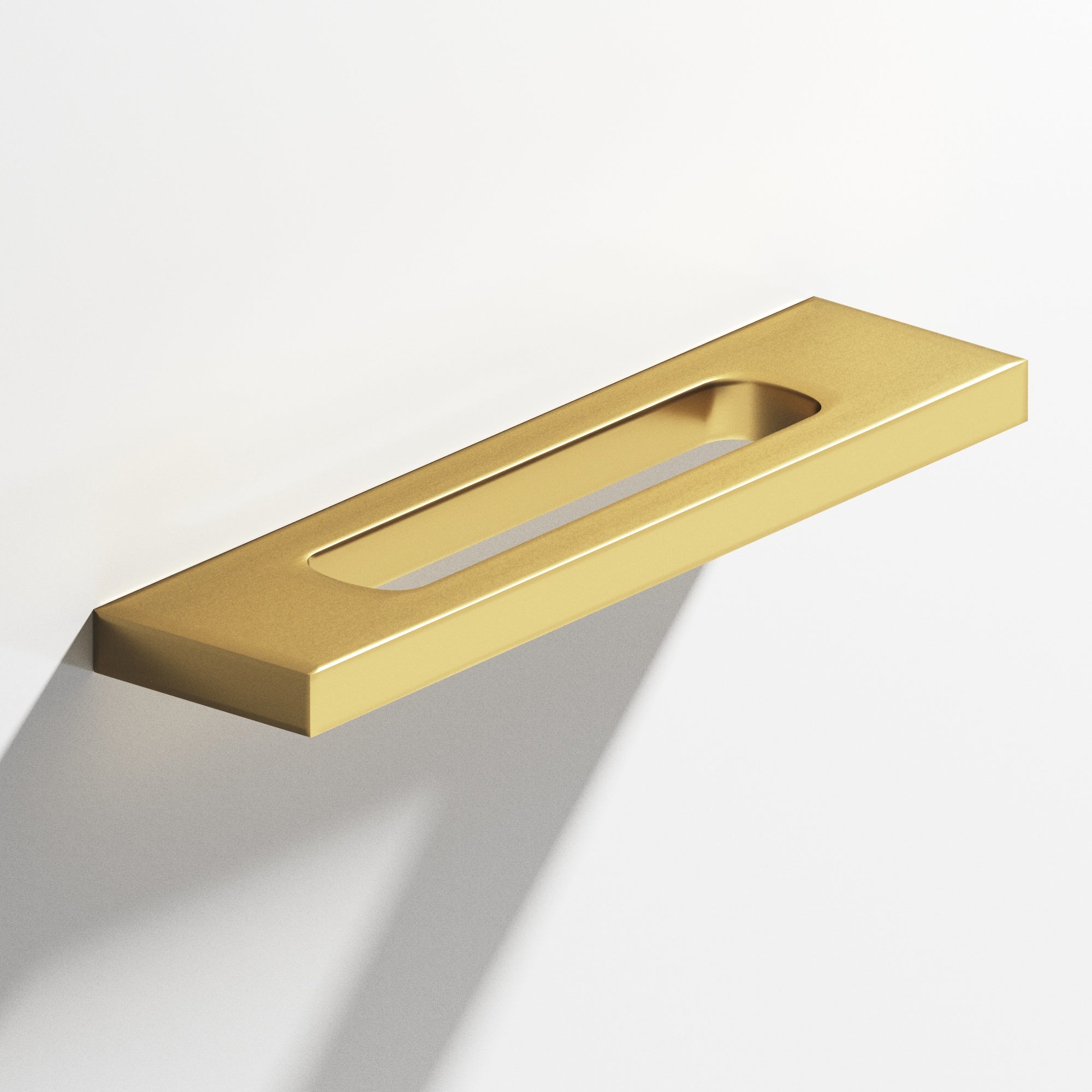 Colonial Bronze Series 718 8" Rectangular Cabinet Pull With Center Cutout Unlacquered Satin Brass / 8"