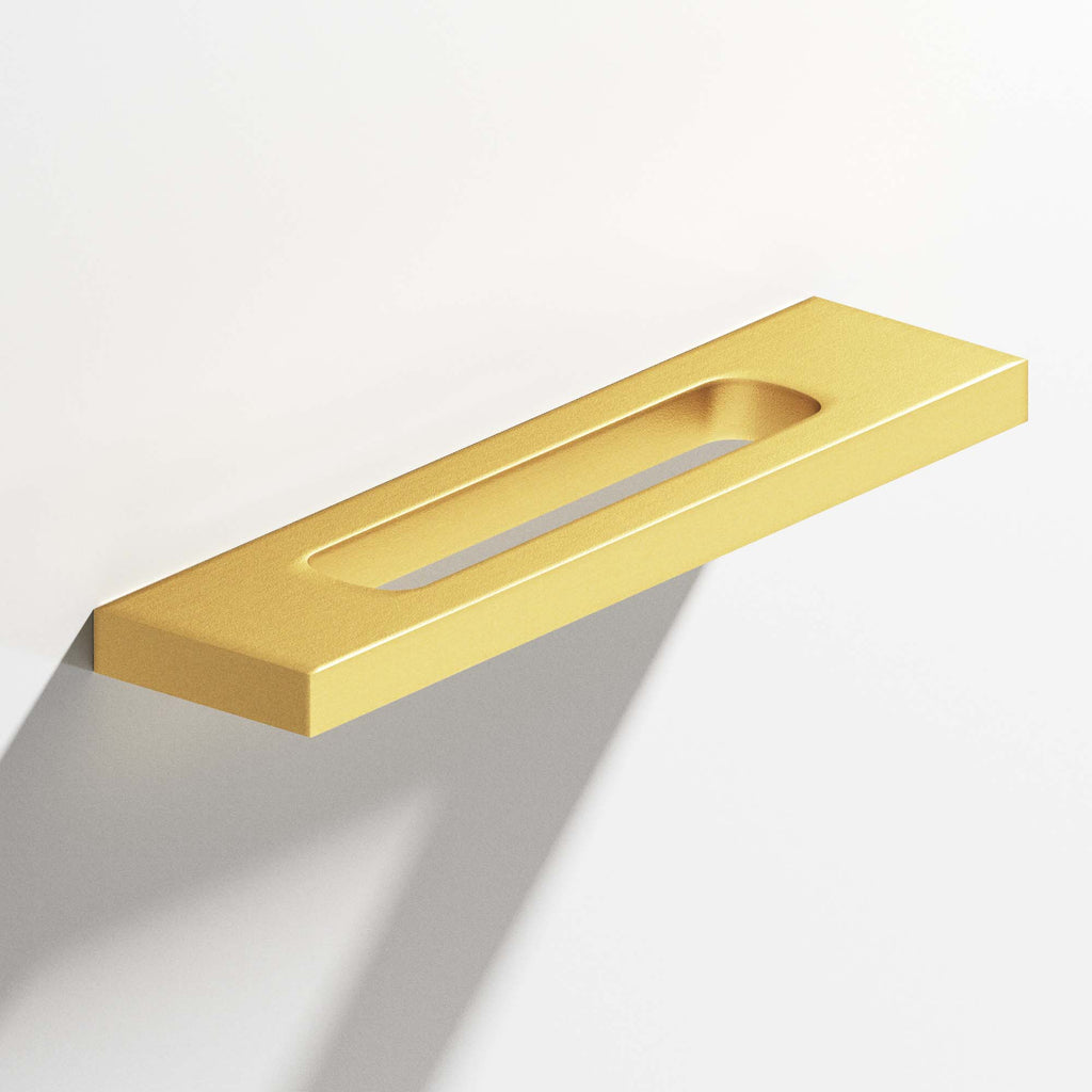 Colonial Bronze Series 718 4" Rectangular Cabinet Pull With Center Cutout Frost Brass™ / 4"