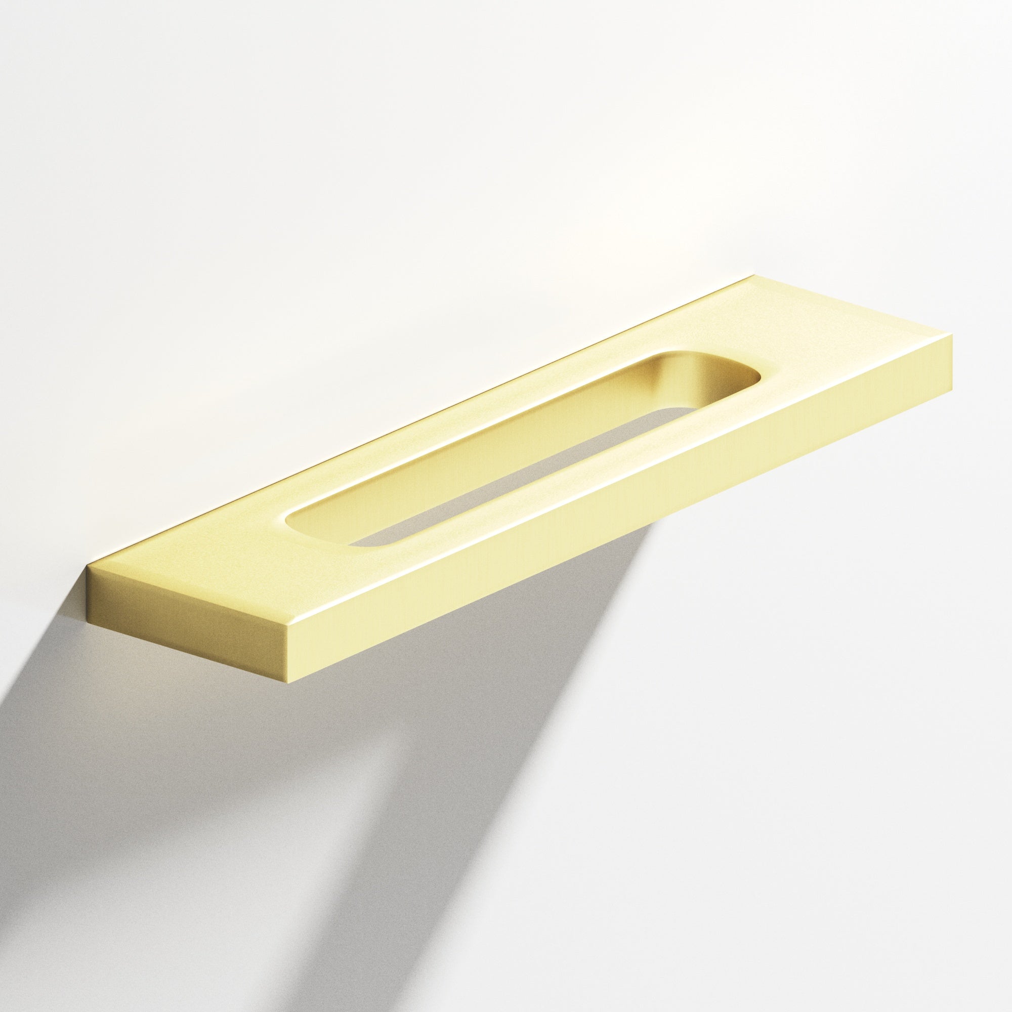 Colonial Bronze Series 718 6" Rectangular Cabinet Pull With Center Cutout Matte Satin Brass / 6"