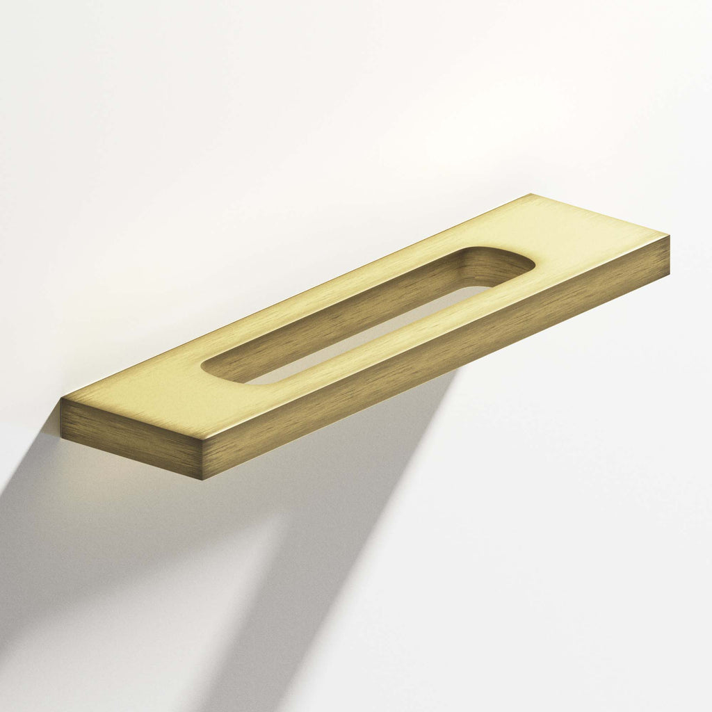 Colonial Bronze Series 718 4" Rectangular Cabinet Pull With Center Cutout Matte Antique Satin Brass / 4"