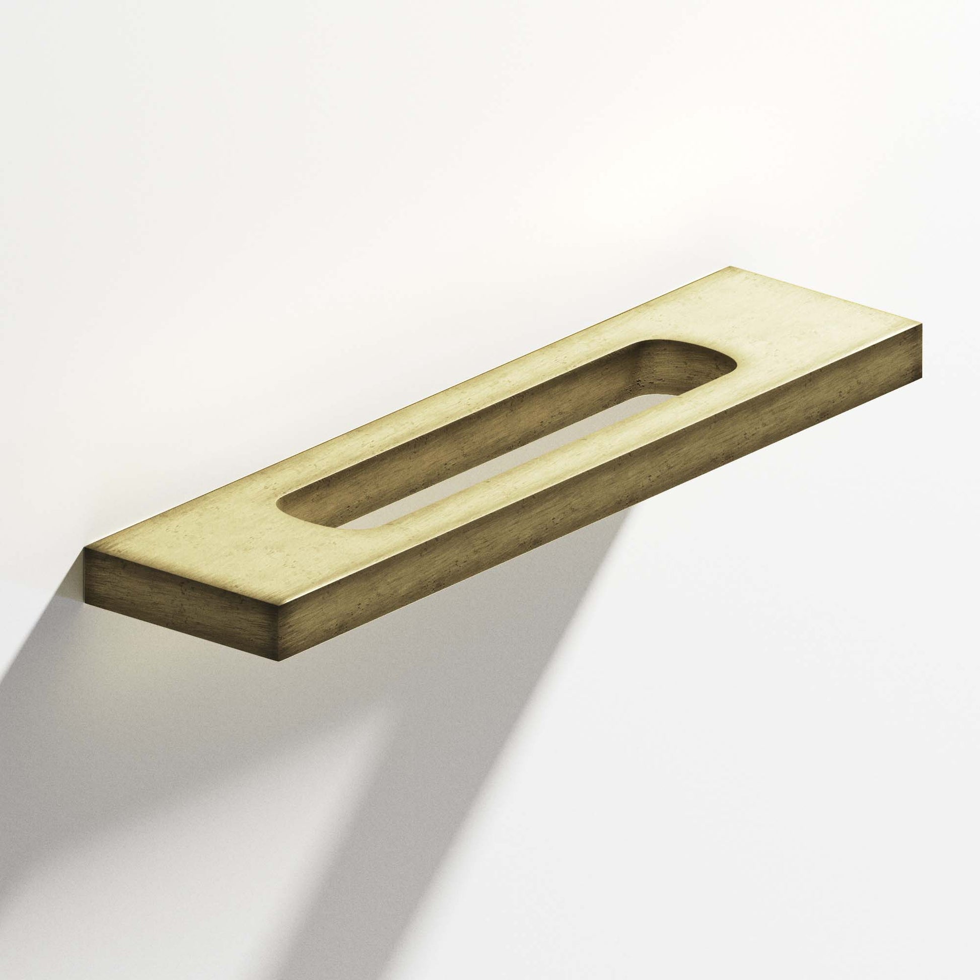 Colonial Bronze Series 718 8" Rectangular Cabinet Pull With Center Cutout Distressed Antique Brass / 8"