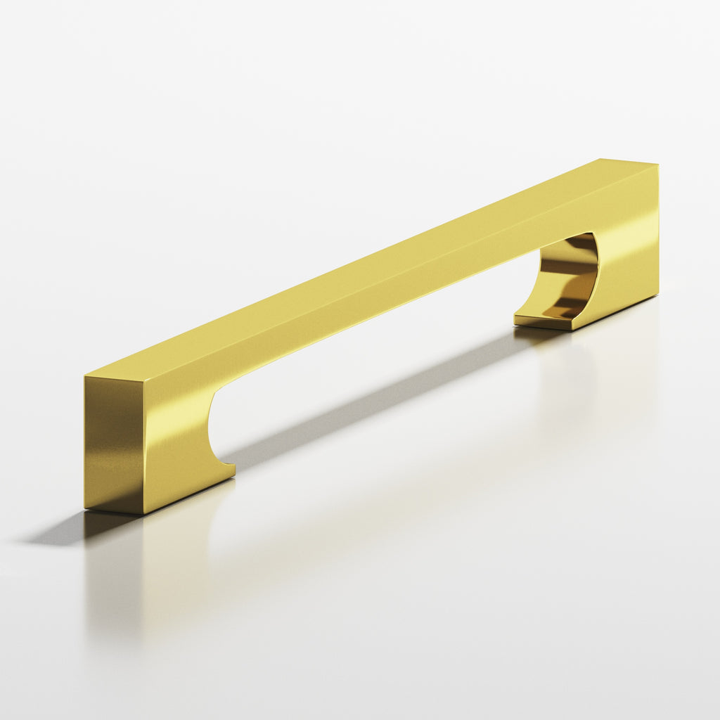 Colonial Bronze Series 732 12" Rectangular Appliance Pull With Rectangular Scalloped Legs French Gold / 12"