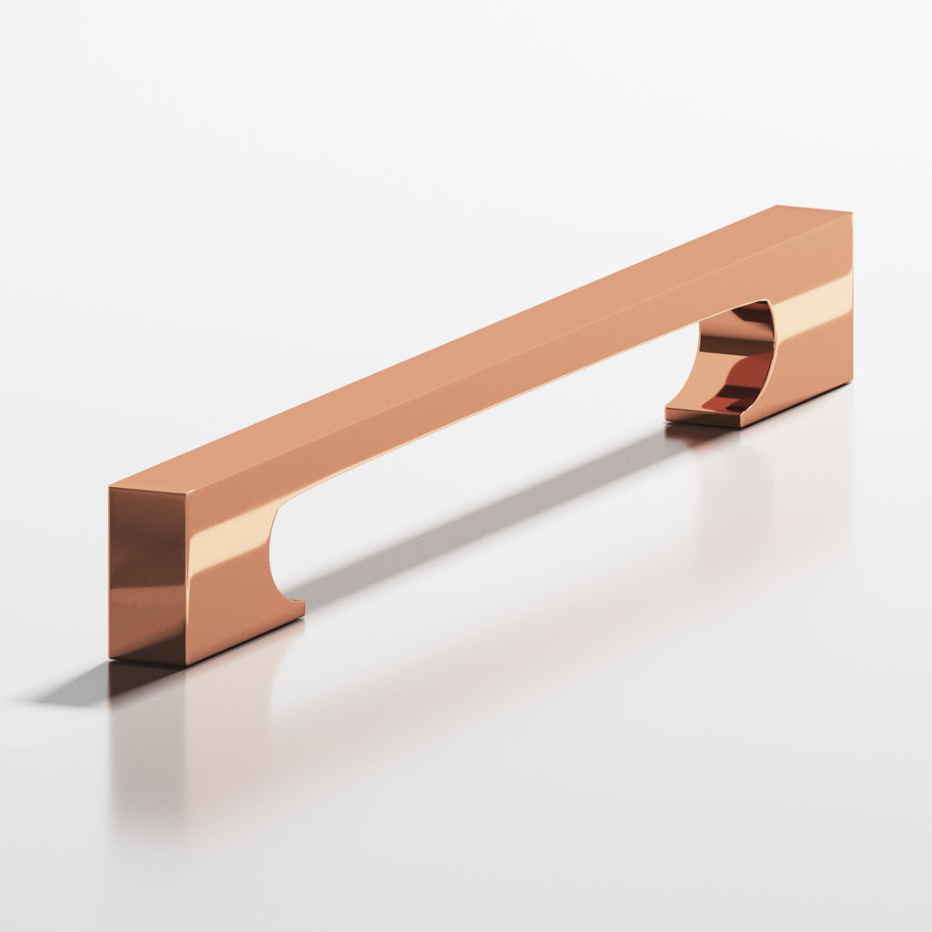 Colonial Bronze Series 731 6" Rectangular Cabinet Pull With Rectangular Scalloped Legs Polished Copper / 6"
