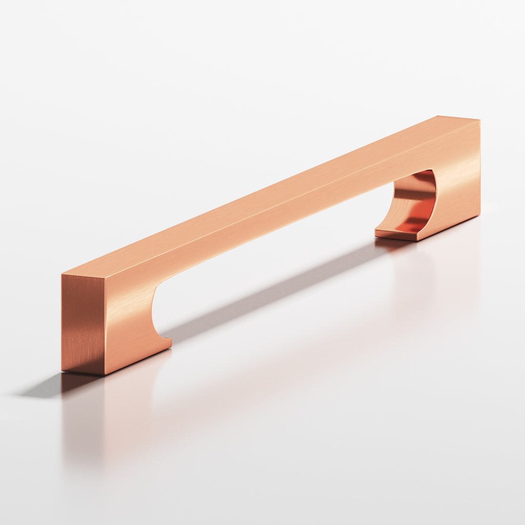 Colonial Bronze Series 732 12" Rectangular Appliance Pull With Rectangular Scalloped Legs Satin Copper / 12"