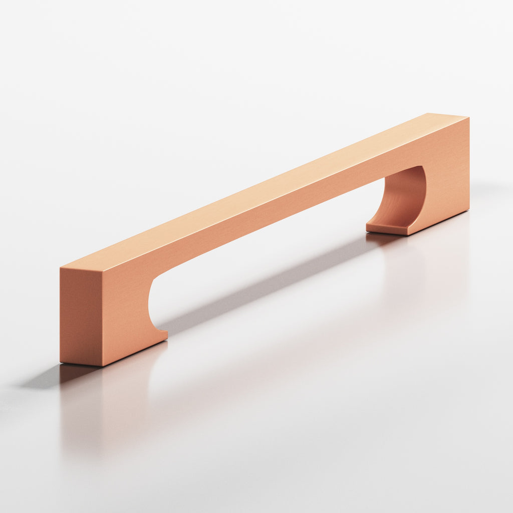 Colonial Bronze Series 731 10" Rectangular Appliance Pull With Rectangular Scalloped Legs Matte Satin Copper / 10"