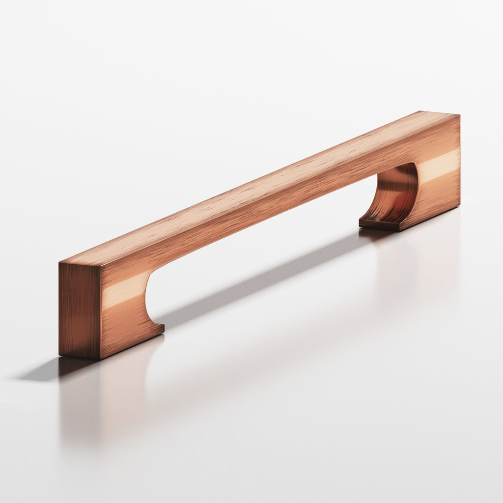 Colonial Bronze Series 730 5" Rectangular Cabinet Pull With Rectangular Scalloped Legs Antique Copper / 5"