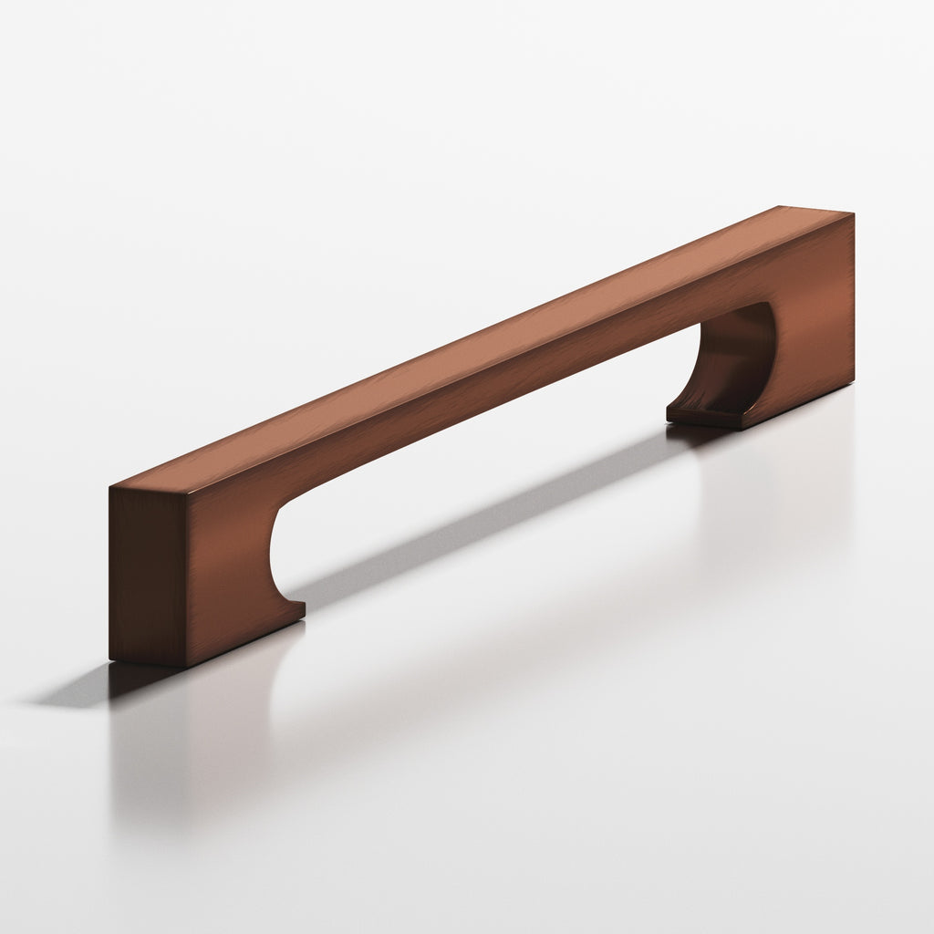 Colonial Bronze Series 732 18" Rectangular Appliance Pull With Rectangular Scalloped Legs Matte Antique Copper / 18"