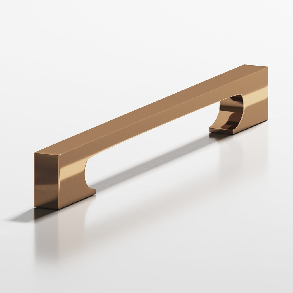 Colonial Bronze Series 730 4" Rectangular Cabinet Pull With Rectangular Scalloped Legs Polished Bronze / 4"