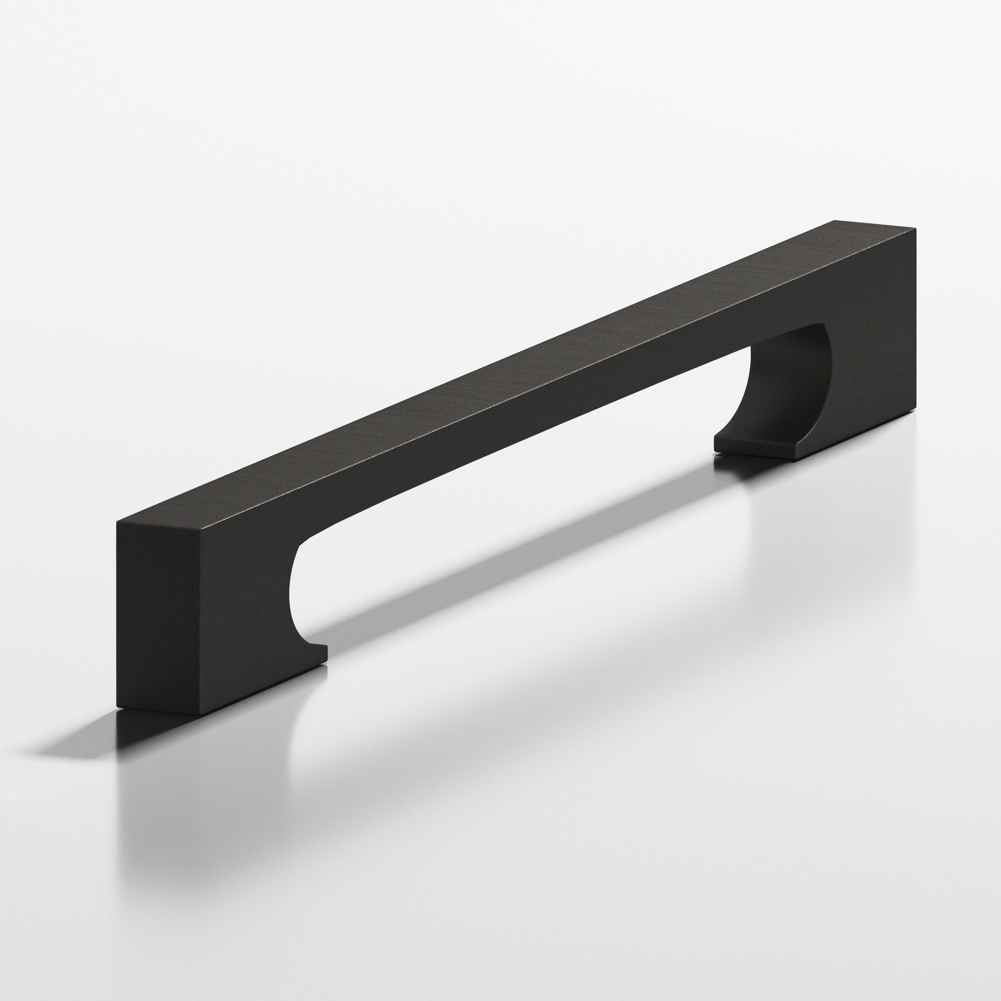 Colonial Bronze Series 732 10" Rectangular Appliance Pull With Rectangular Scalloped Legs Satin Black / 10"