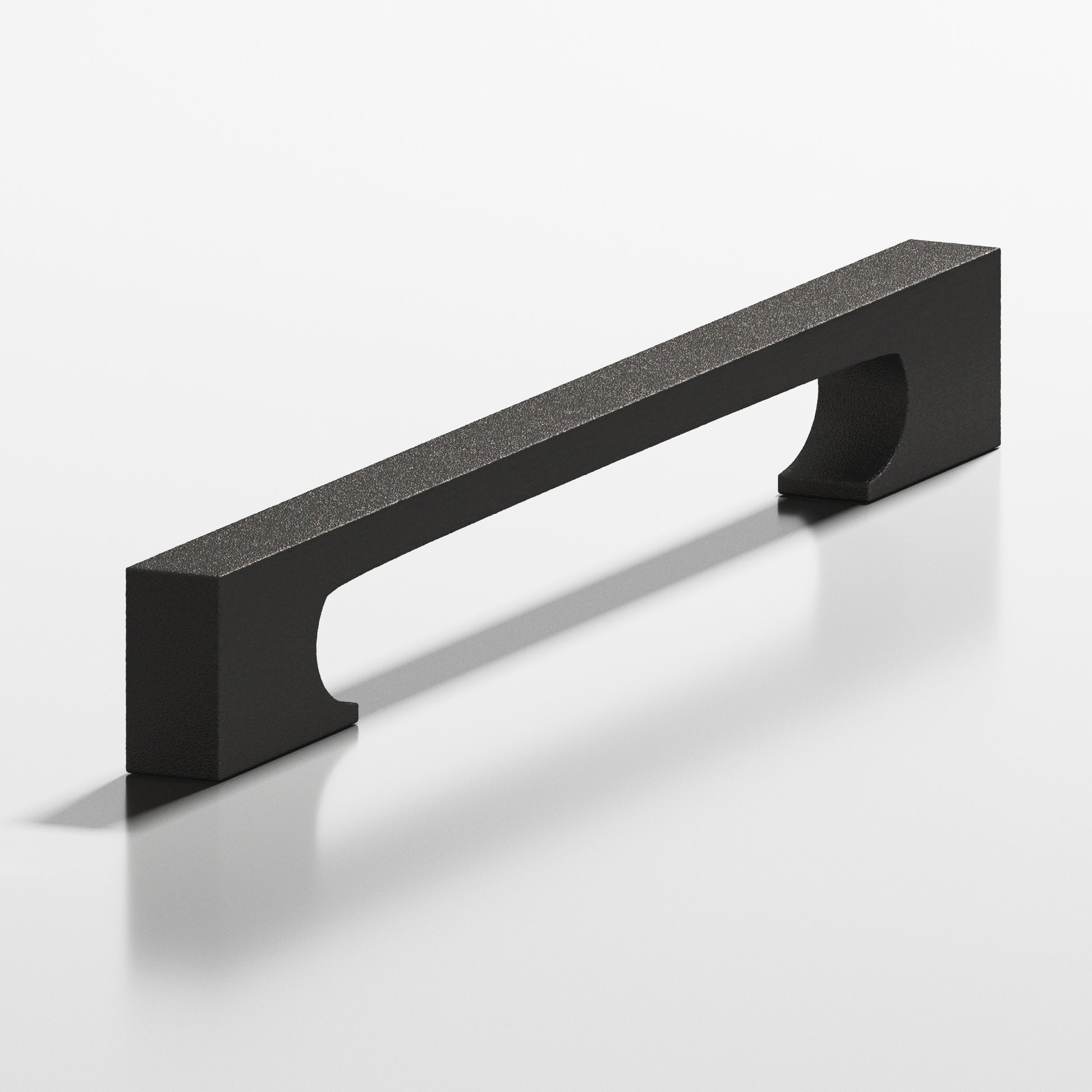 Colonial Bronze Series 732 10" Rectangular Appliance Pull With Rectangular Scalloped Legs Frost Black™ / 10"