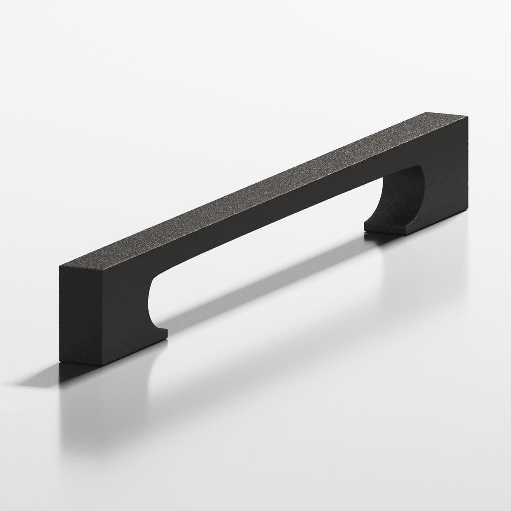 Colonial Bronze Series 731 10" Rectangular Appliance Pull With Rectangular Scalloped Legs Frost Black™ / 10"