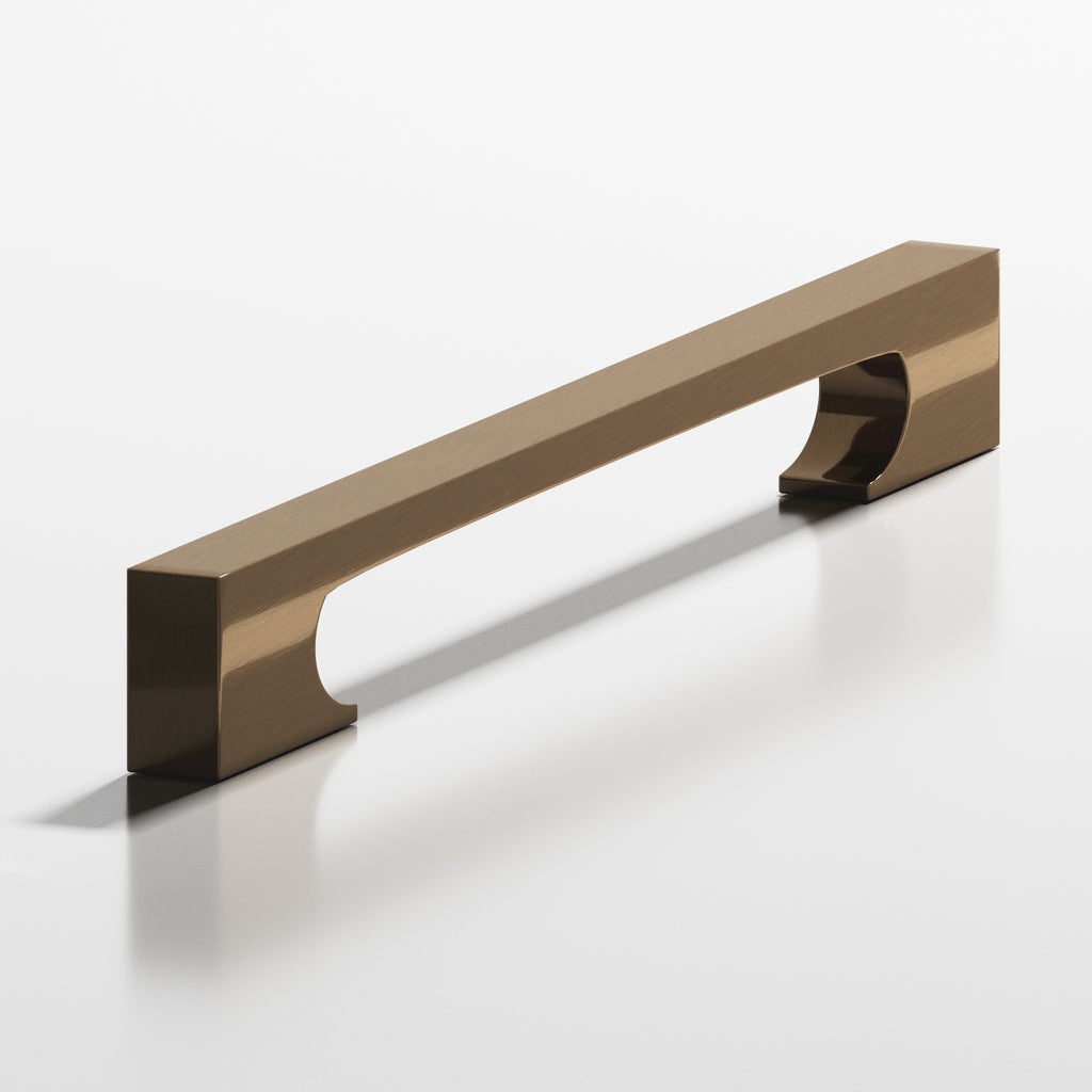 Colonial Bronze Series 732 10" Rectangular Appliance Pull With Rectangular Scalloped Legs Light Statuary Bronze / 10"