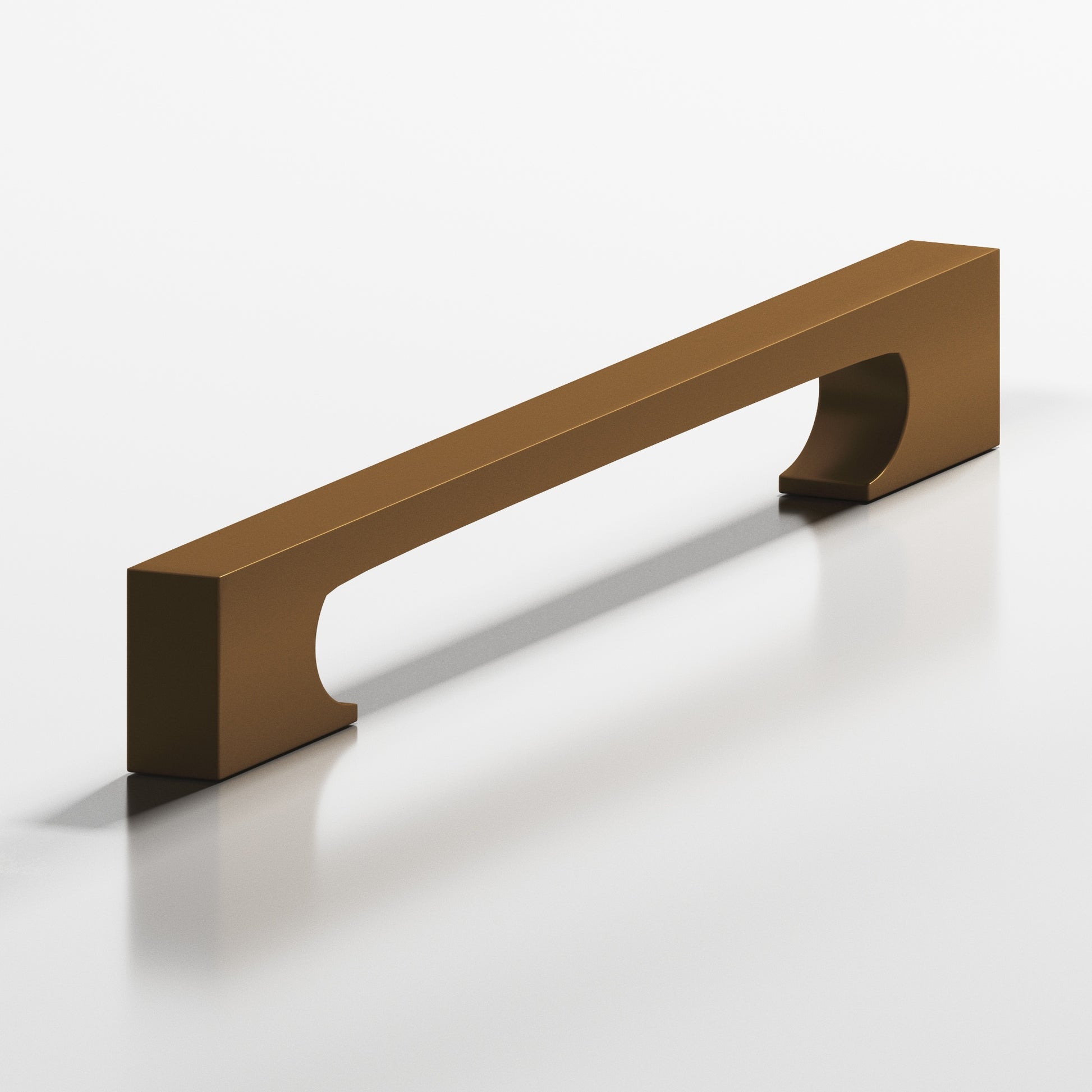 Colonial Bronze Series 730 8" Rectangular Cabinet Pull With Rectangular Scalloped Legs Matte Light Statuary Bronze / 8"