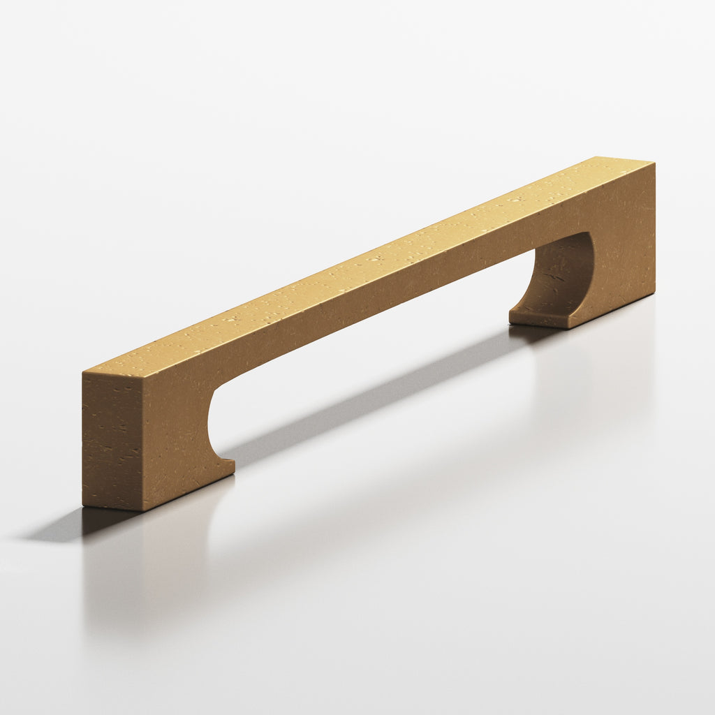 Colonial Bronze Series 732 8" Rectangular Cabinet Pull With Rectangular Scalloped Legs Distressed Light Statuary Bronze / 8"