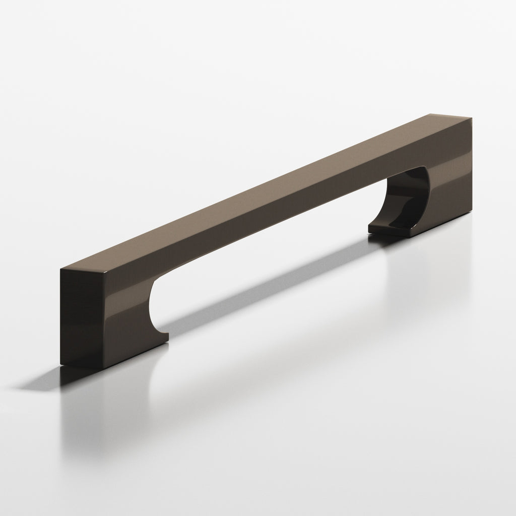 Colonial Bronze Series 730 6" Rectangular Cabinet Pull With Rectangular Scalloped Legs Dark Statuary Bronze / 6"