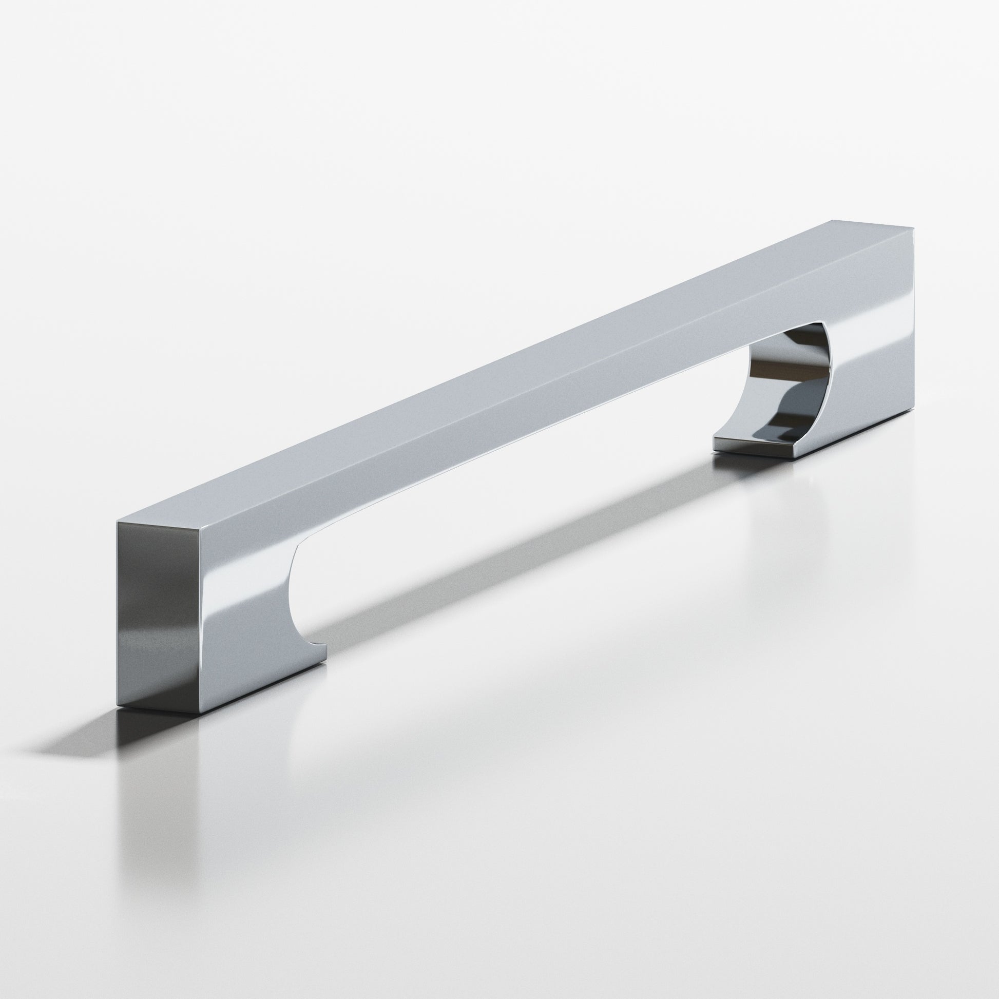 Colonial Bronze Series 731 8" Rectangular Cabinet Pull With Rectangular Scalloped Legs Polished Chrome / 8"