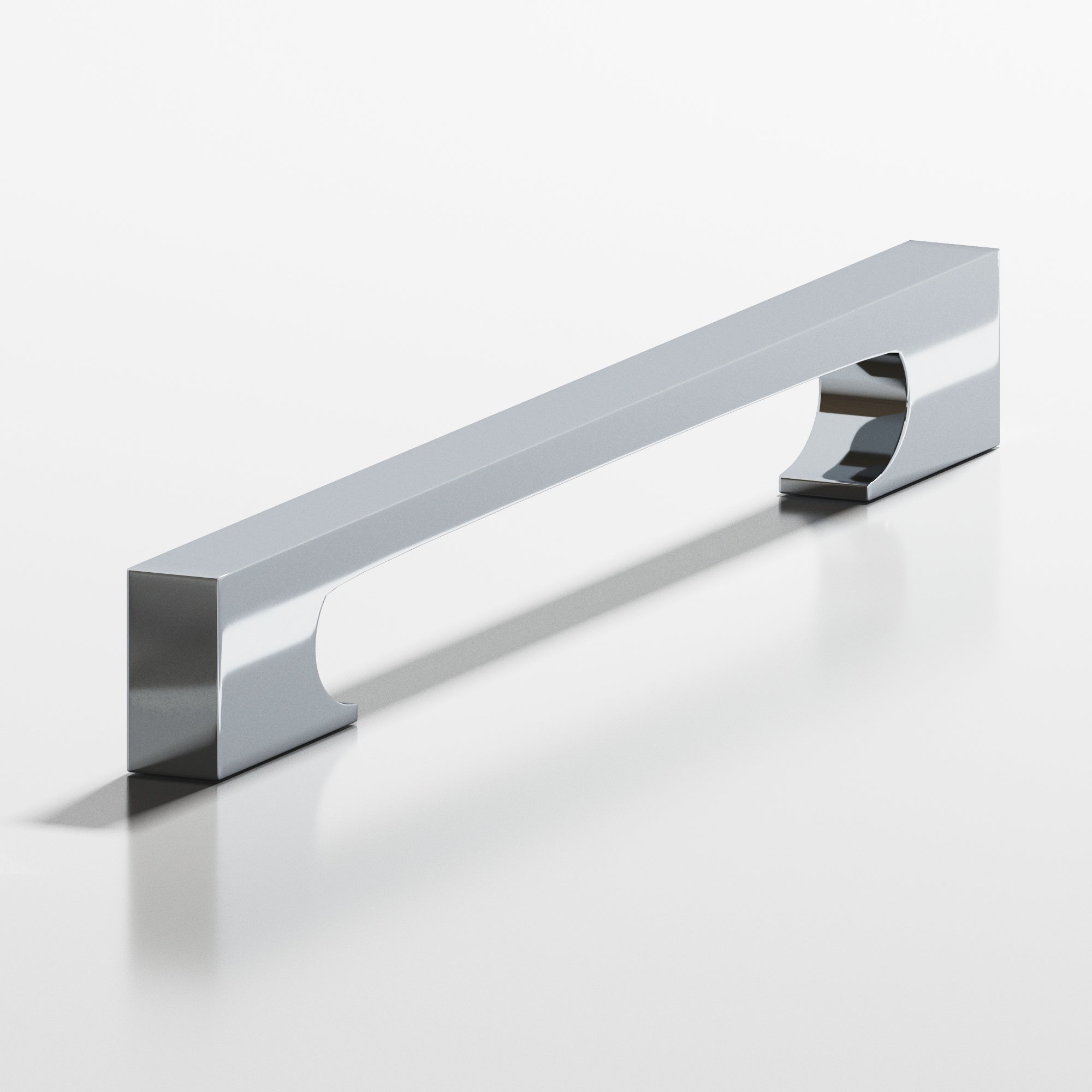 Colonial Bronze Series 731 6" Rectangular Cabinet Pull With Rectangular Scalloped Legs Polished Chrome / 6"