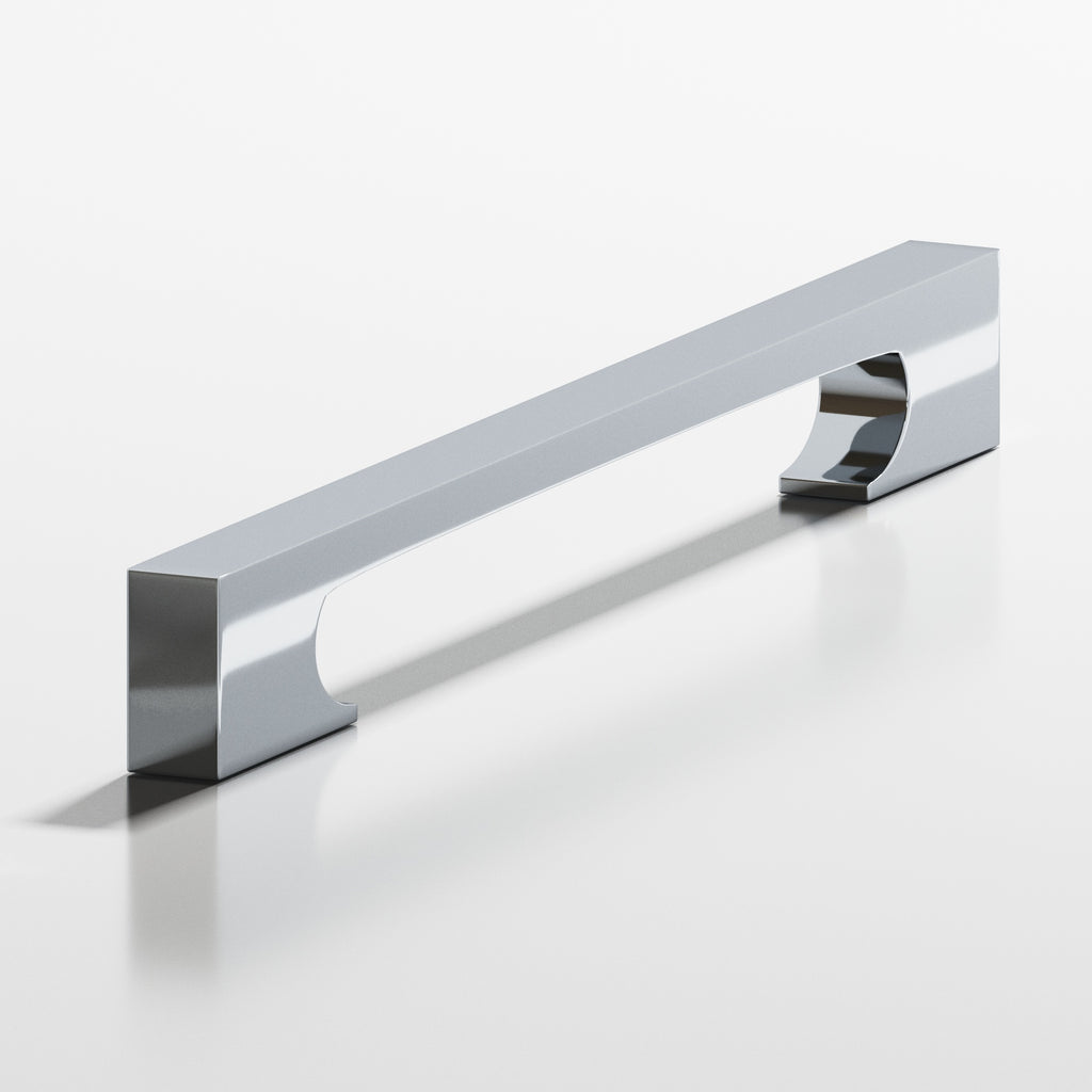 Colonial Bronze Series 732 10" Rectangular Appliance Pull With Rectangular Scalloped Legs Polished Chrome / 10"
