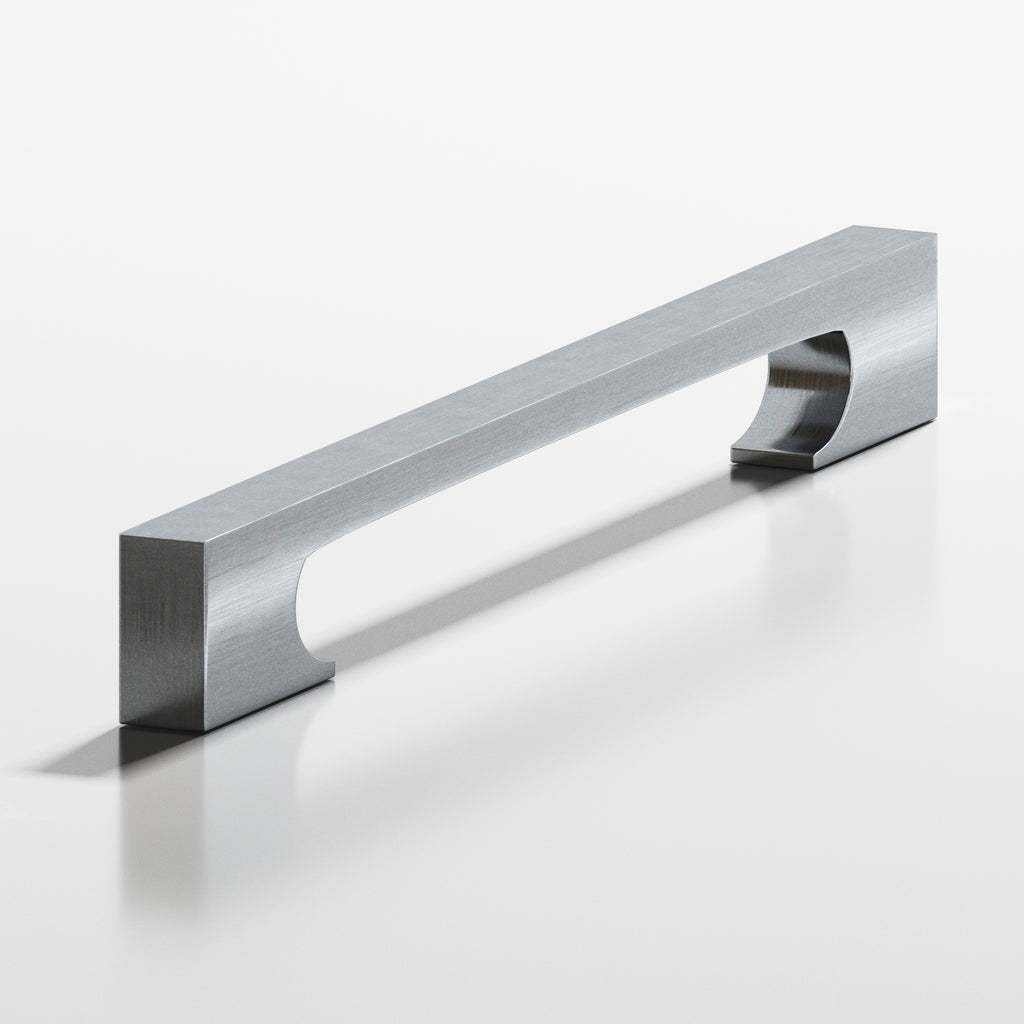 Colonial Bronze Series 731 8" Rectangular Cabinet Pull With Rectangular Scalloped Legs Satin Chrome / 8"