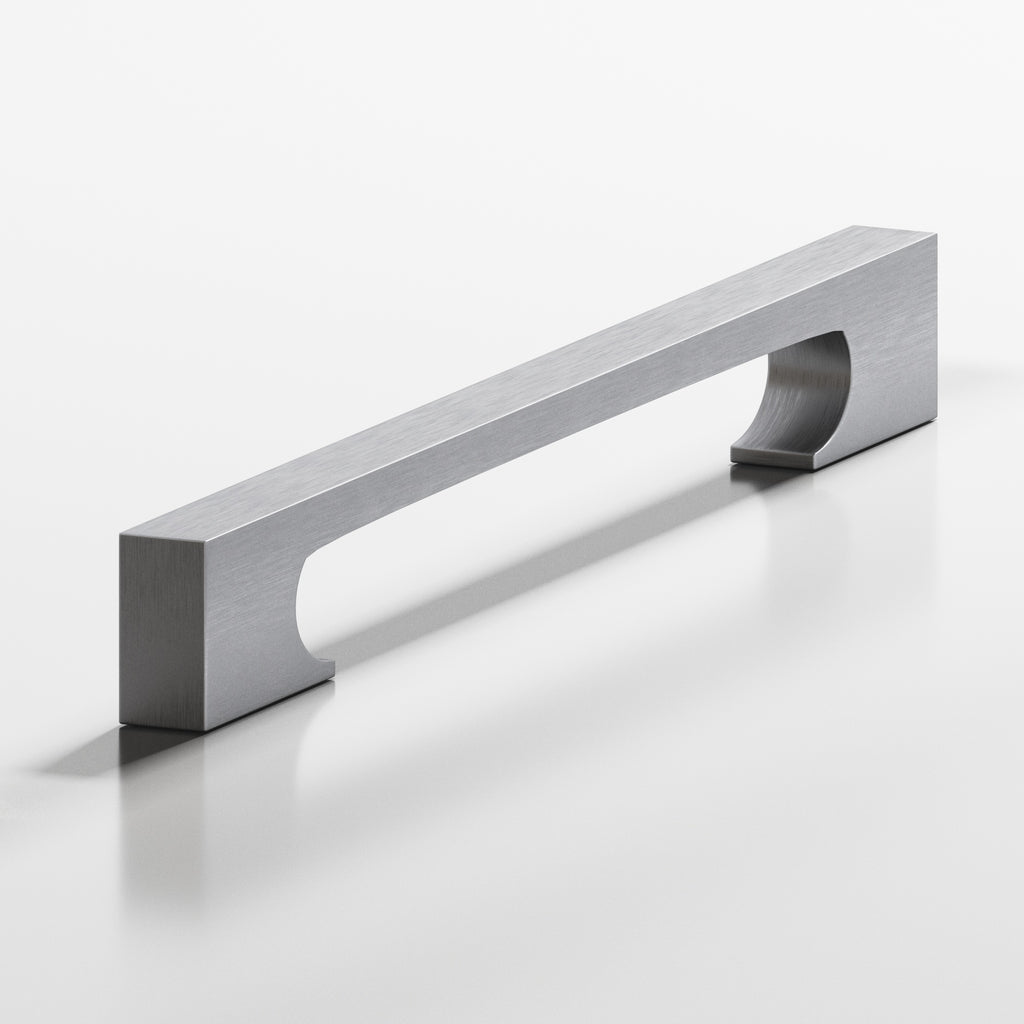 Colonial Bronze Series 732 18" Rectangular Appliance Pull With Rectangular Scalloped Legs Matte Satin Chrome / 18"