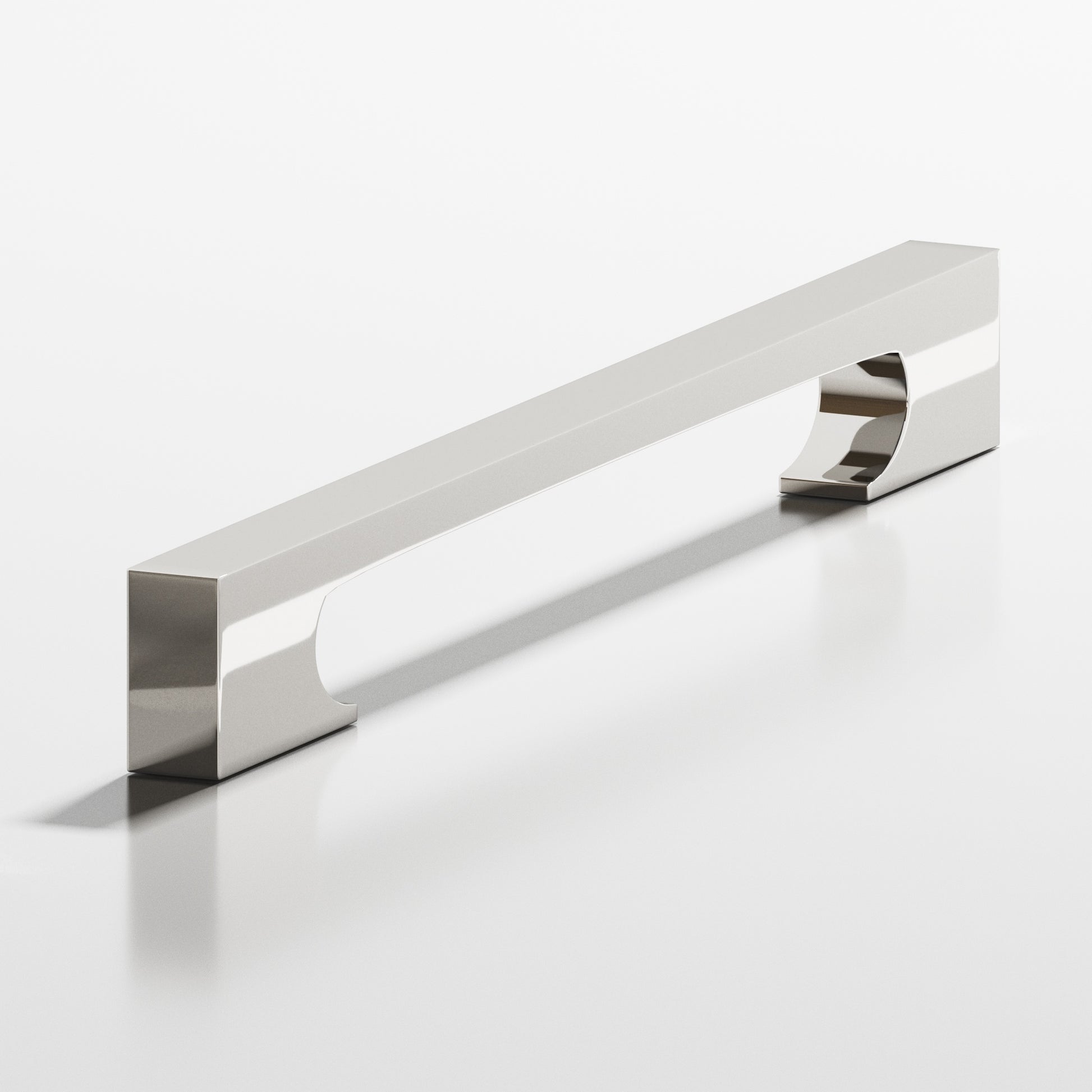 Colonial Bronze Series 730 8" Rectangular Cabinet Pull With Rectangular Scalloped Legs Polished Nickel / 8"