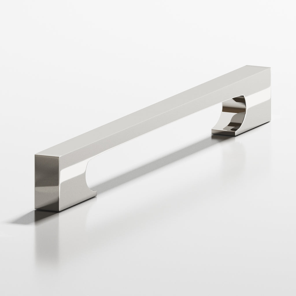 Colonial Bronze Series 732 18" Rectangular Appliance Pull With Rectangular Scalloped Legs Polished Nickel / 18"