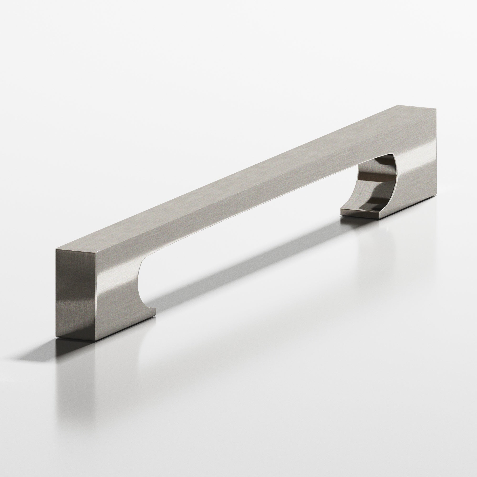 Colonial Bronze Series 733 8" Rectangular Appliance Pull With Rectangular Scalloped Legs Nickel Stainless / 8"