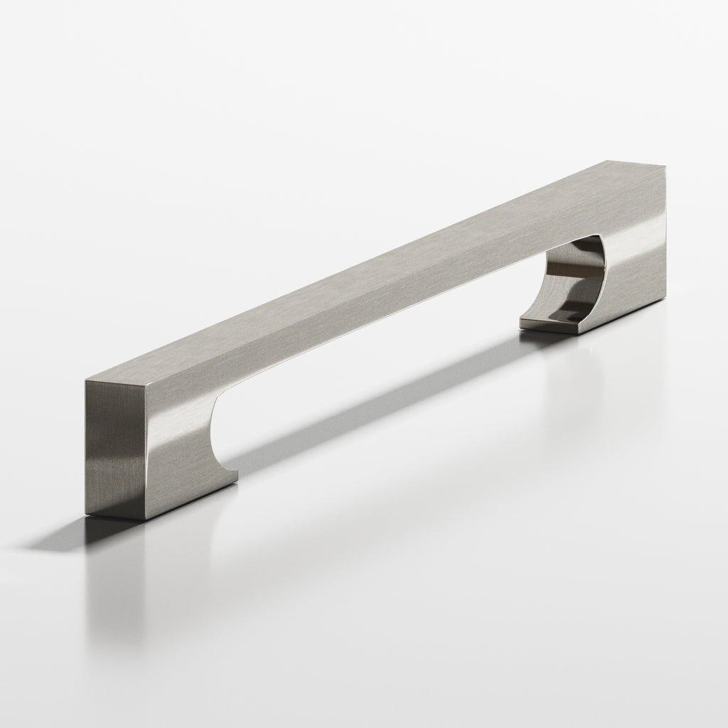 Colonial Bronze Series 732 18" Rectangular Appliance Pull With Rectangular Scalloped Legs Nickel Stainless / 18"