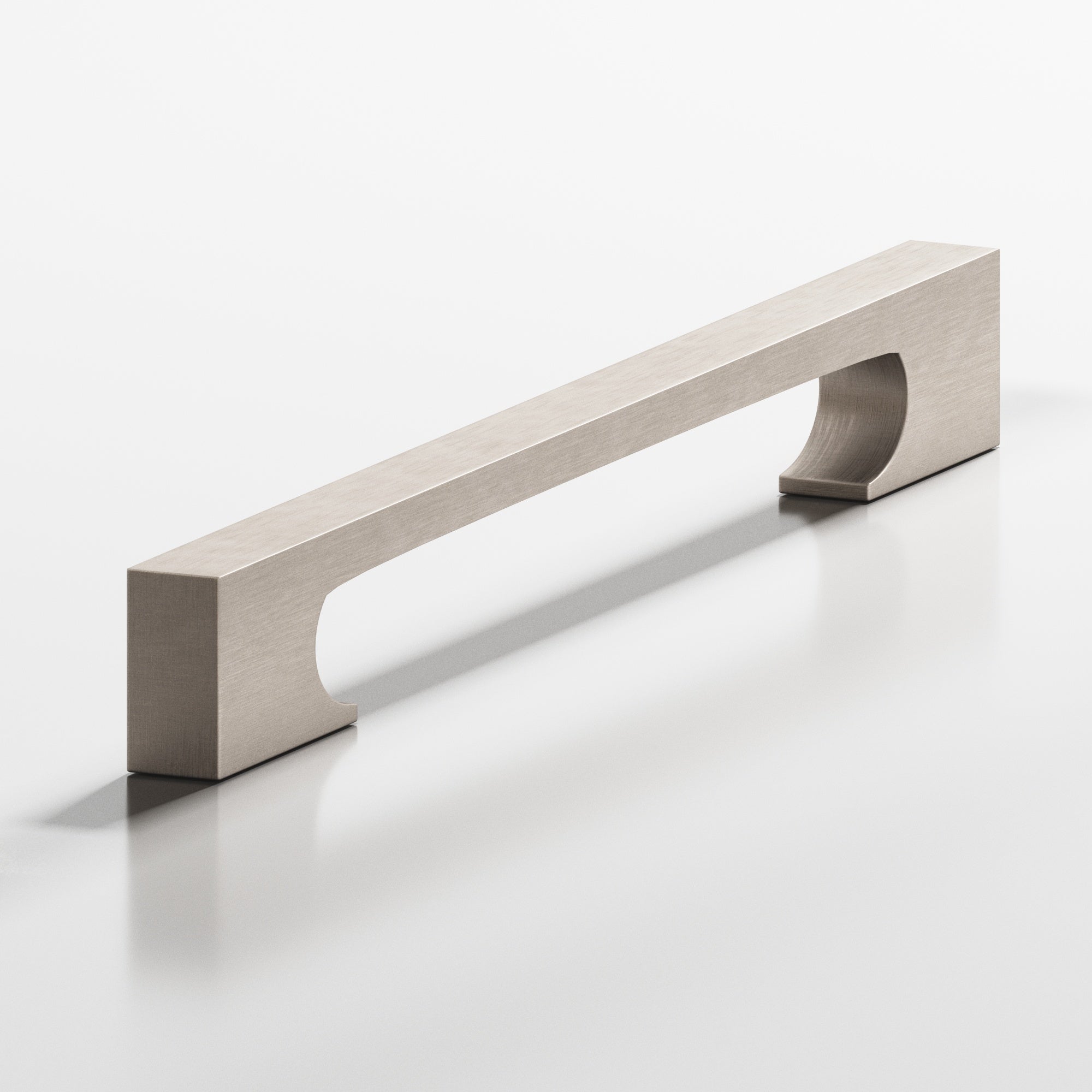 Colonial Bronze Series 732 18" Rectangular Appliance Pull With Rectangular Scalloped Legs Matte Satin Nickel / 18"