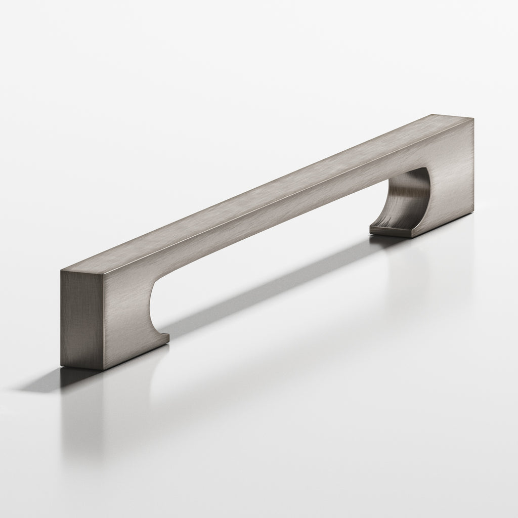 Colonial Bronze Series 730 6" Rectangular Cabinet Pull With Rectangular Scalloped Legs Pewter / 6"