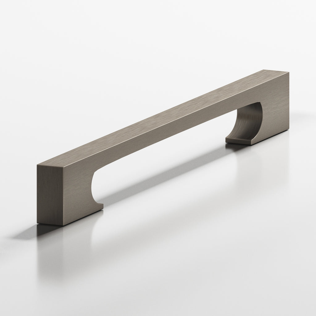 Colonial Bronze Series 731 10" Rectangular Appliance Pull With Rectangular Scalloped Legs Matte Pewter / 10"