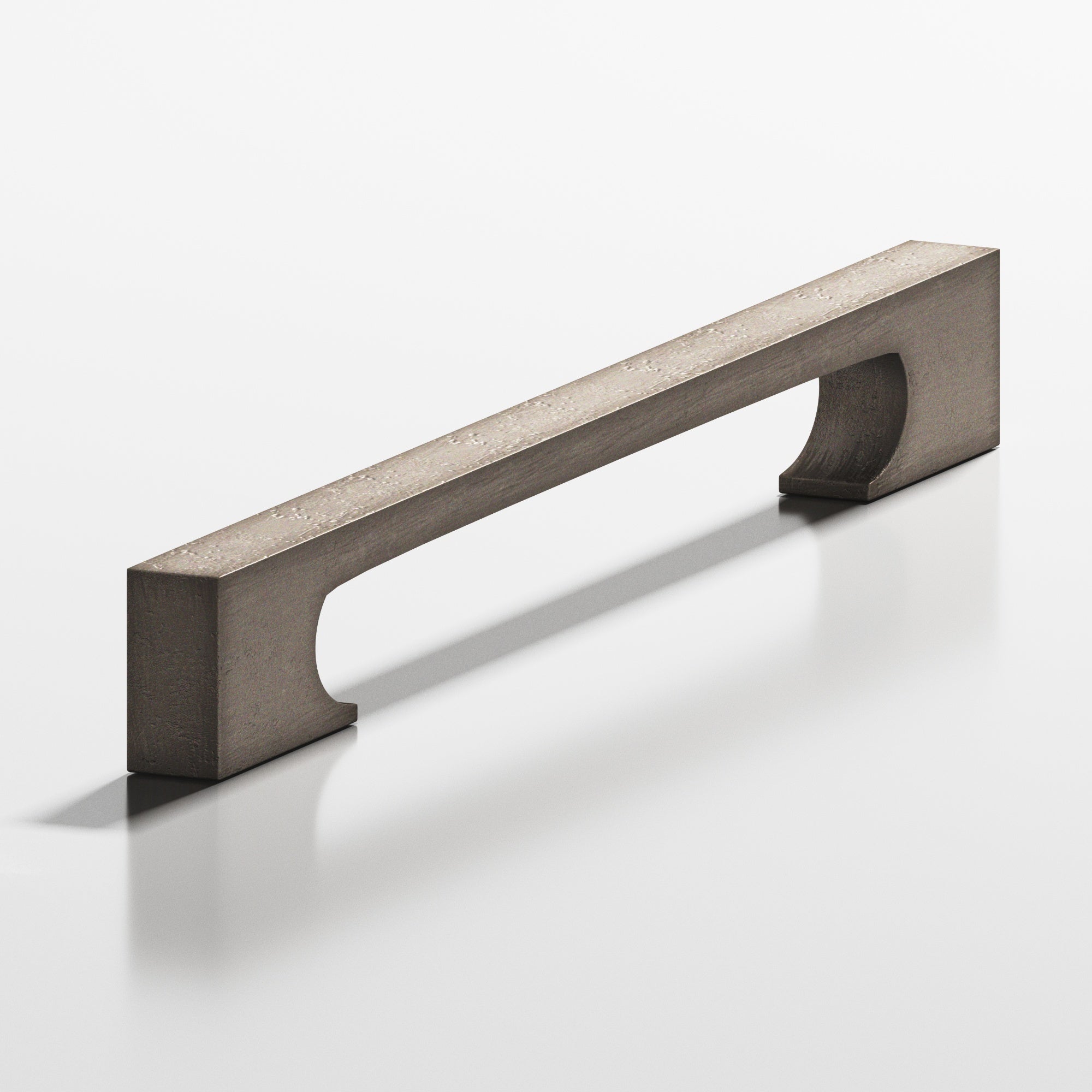 Colonial Bronze Series 733 12" Rectangular Appliance Pull With Rectangular Scalloped Legs Distressed Pewter / 12"