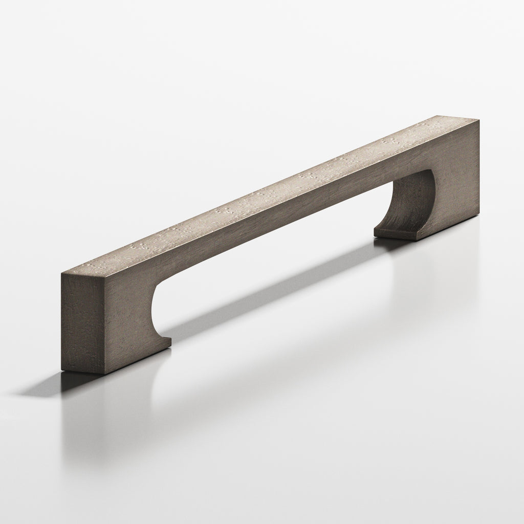 Colonial Bronze Series 730 4" Rectangular Cabinet Pull With Rectangular Scalloped Legs Distressed Pewter / 4"