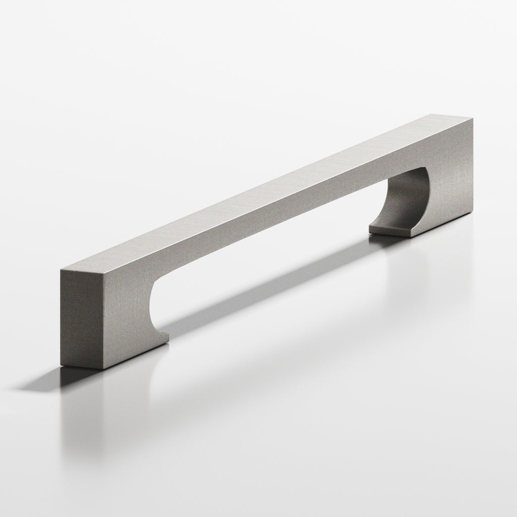 Colonial Bronze Series 730 8" Rectangular Cabinet Pull With Rectangular Scalloped Legs Frost Nickel™ / 8"
