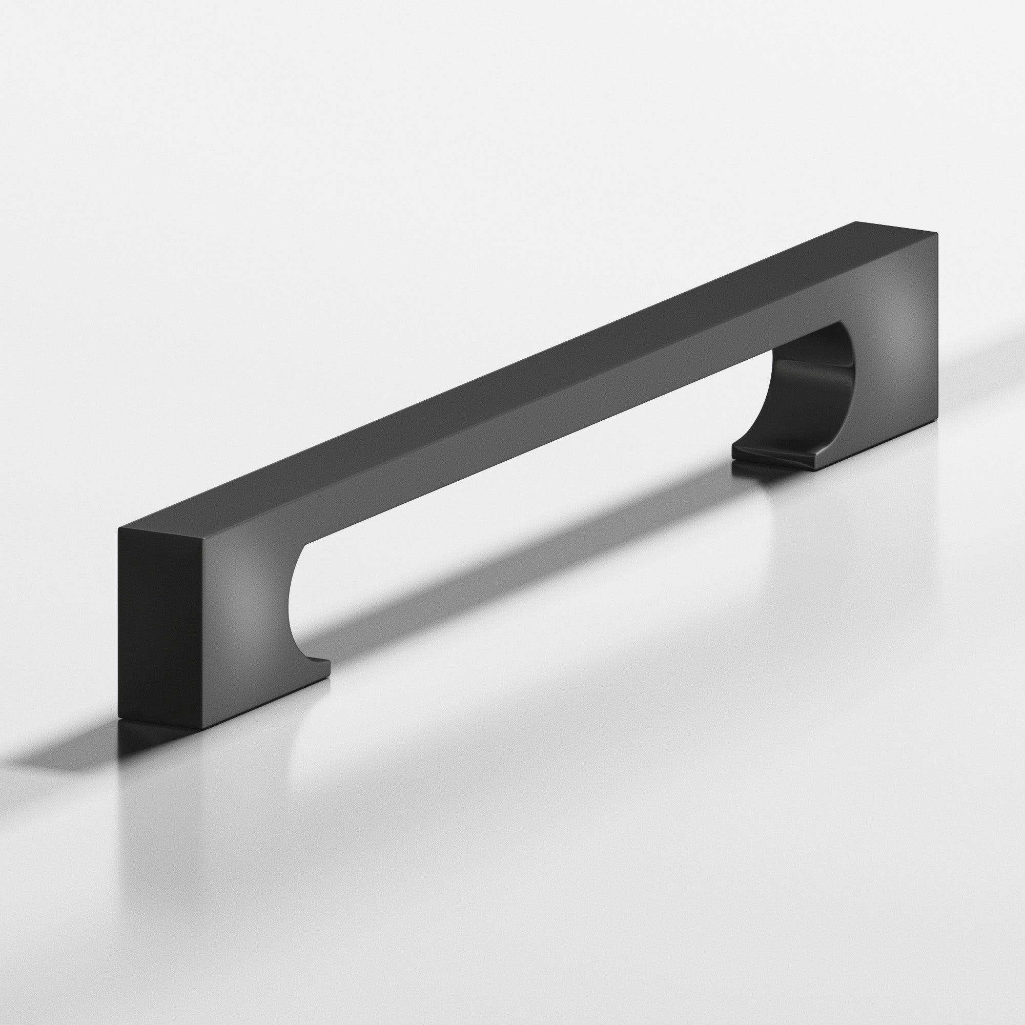 Colonial Bronze Series 732 18" Rectangular Appliance Pull With Rectangular Scalloped Legs Matte Graphite / 18"
