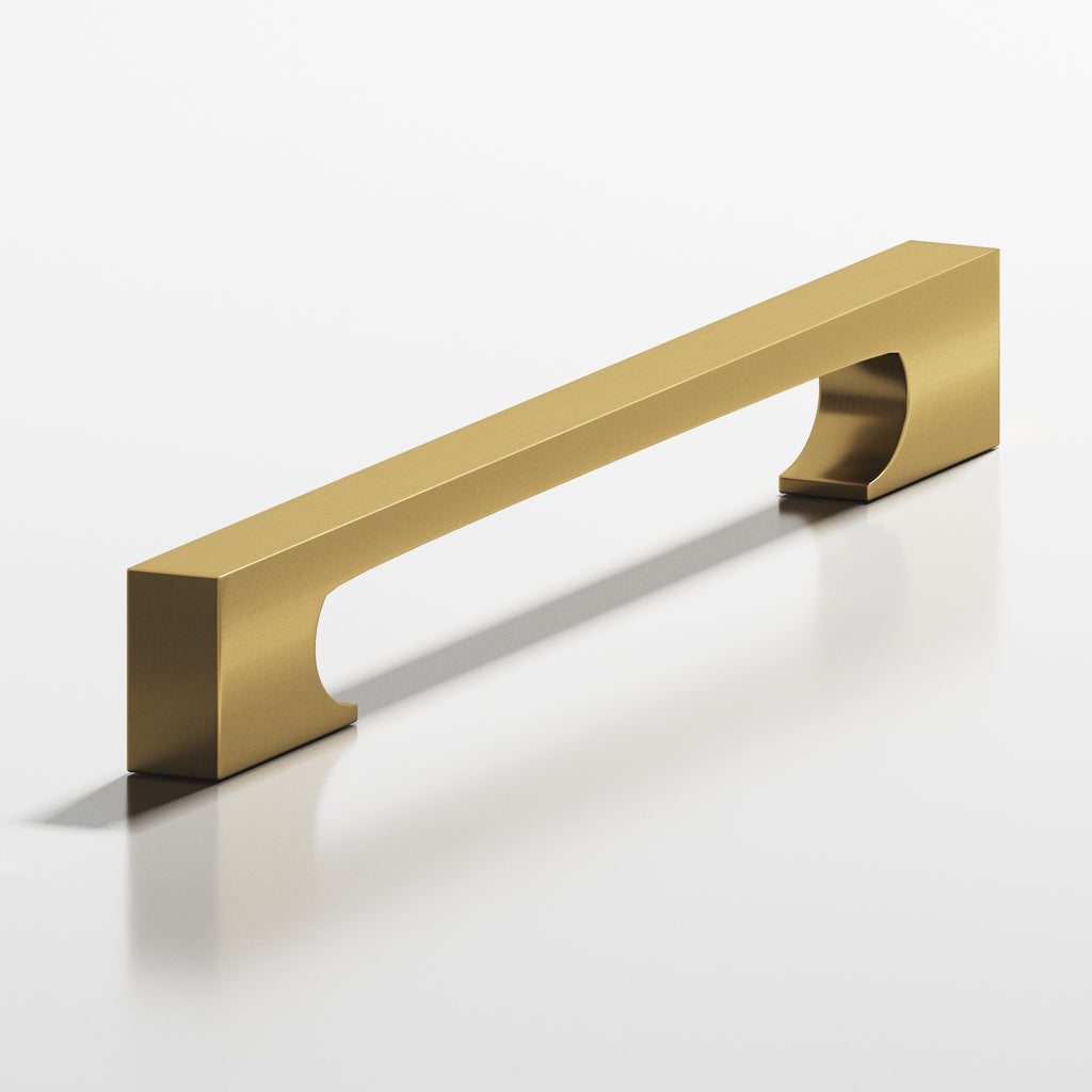 Colonial Bronze Series 731 10" Rectangular Appliance Pull With Rectangular Scalloped Legs Unlacquered Satin Brass / 10"