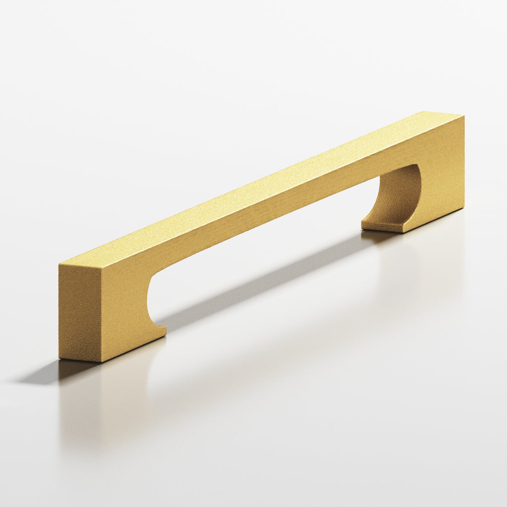 Colonial Bronze Series 730 4" Rectangular Cabinet Pull With Rectangular Scalloped Legs Frost Brass™ / 4"