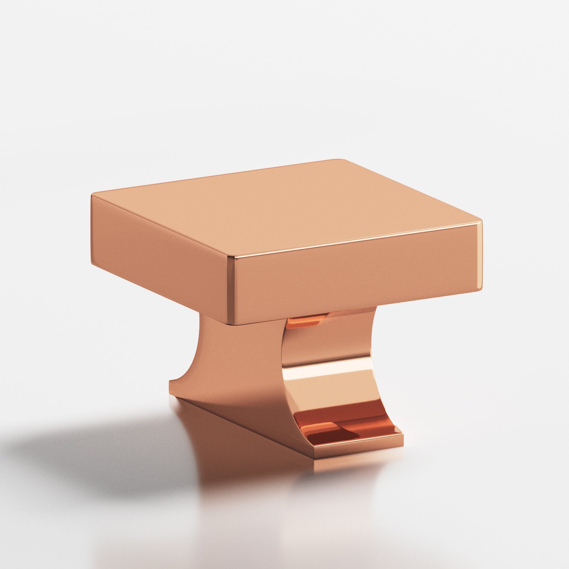 Colonial Bronze Series 735 1.5" Square Cabinet Knob With Rectangular Flared Post Polished Copper / 1.5"
