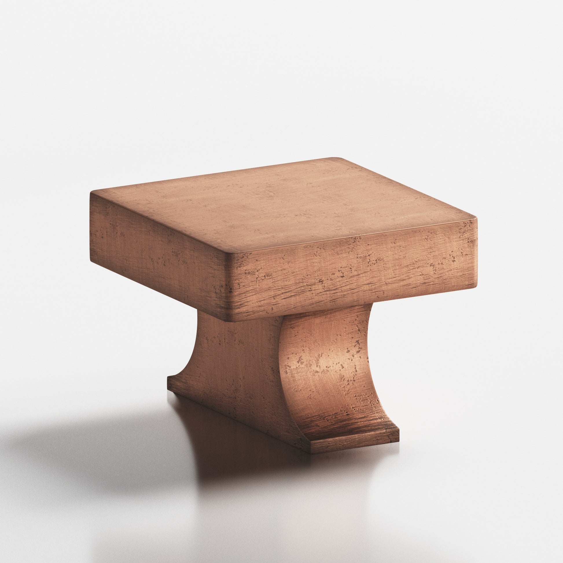 Colonial Bronze Series 735 1.5" Square Cabinet Knob With Rectangular Flared Post Distressed Antique Copper / 1.5"