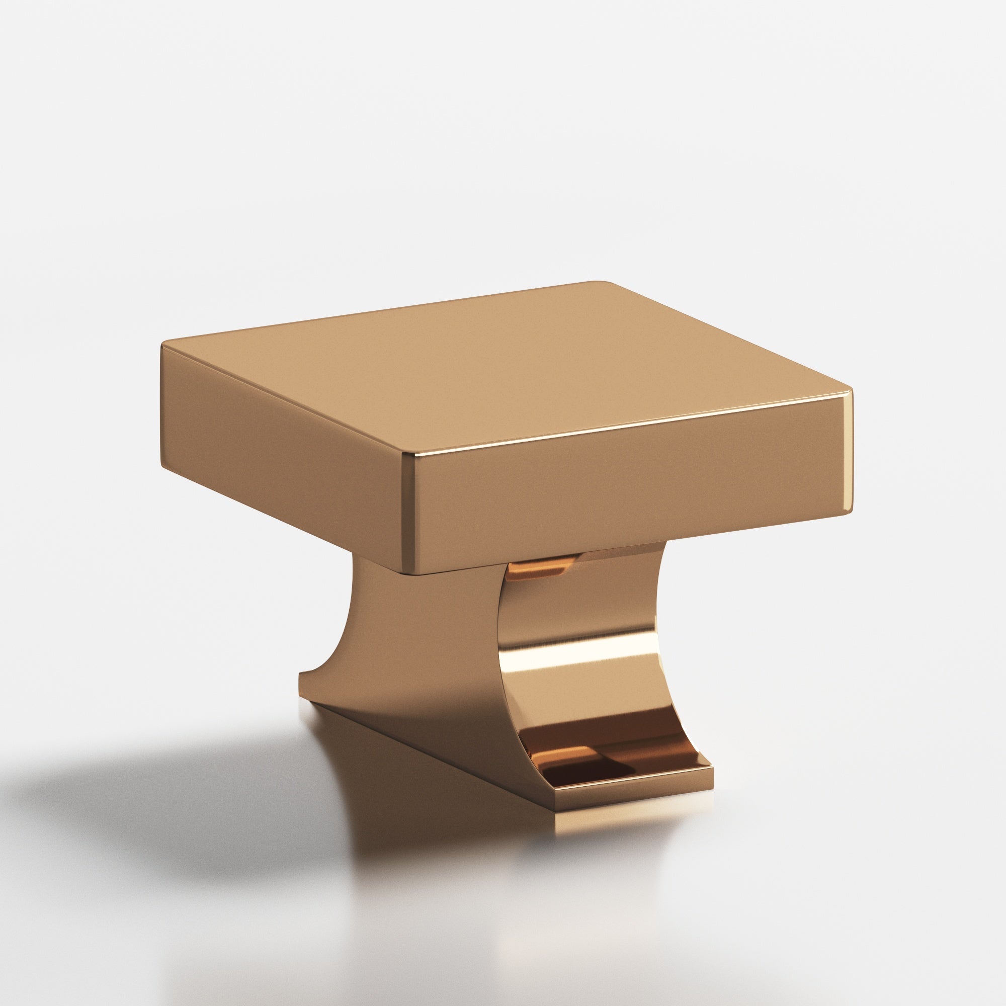 Colonial Bronze Series 735 1.5" Square Cabinet Knob With Rectangular Flared Post Polished Bronze / 1.5"