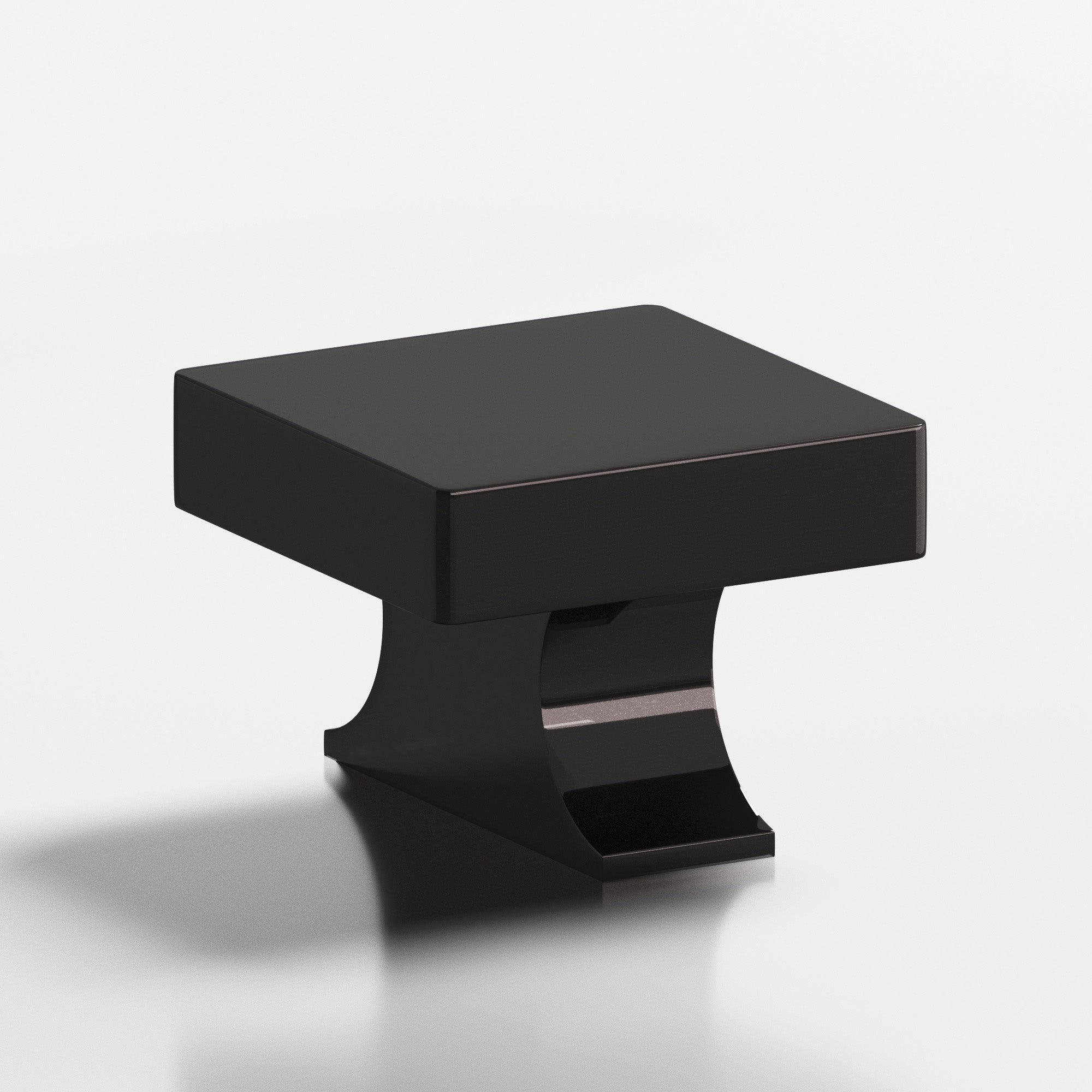 Colonial Bronze Series 735 1.5" Square Cabinet Knob With Rectangular Flared Post Satin Black / 1.5"